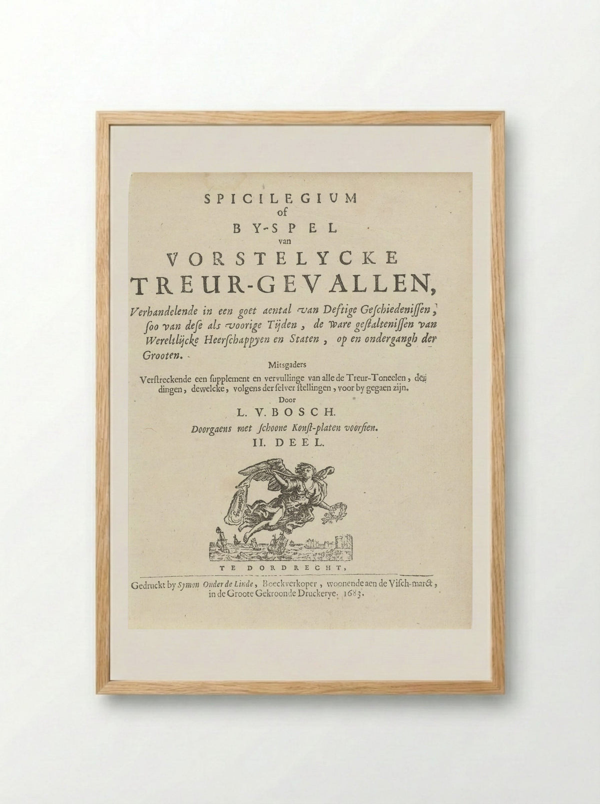 Title Page for Spicilegium - Arnold Houbraken - Framed Print Wood
