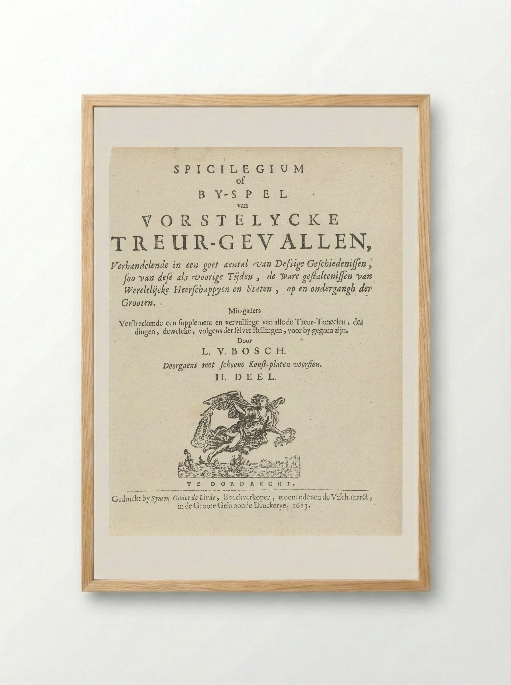 Title Page for Spicilegium - Arnold Houbraken - Framed Print Wood