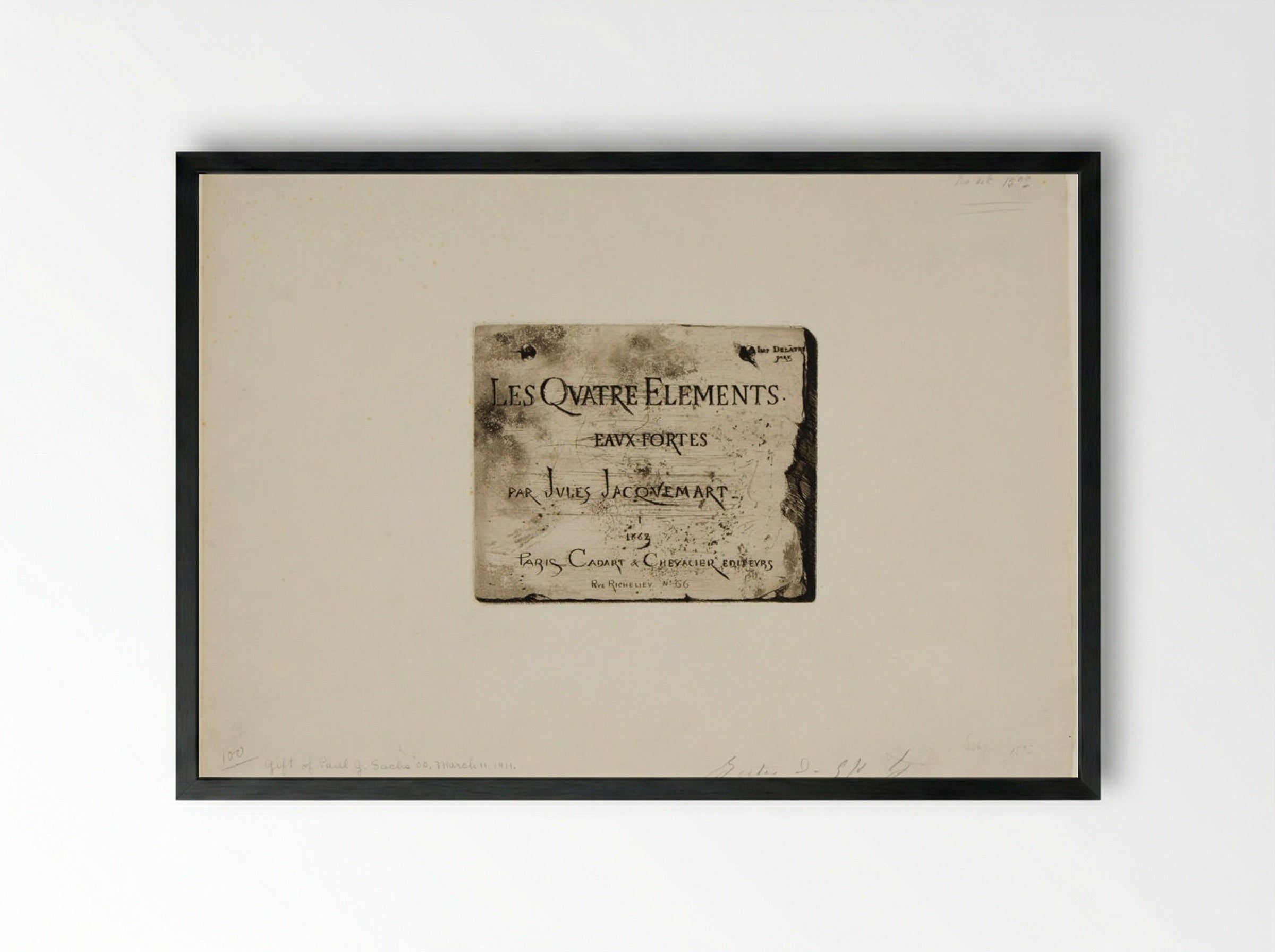 Title Page for The Four Elements - Jules Ferdinand Jacquemart - Framed Print Black