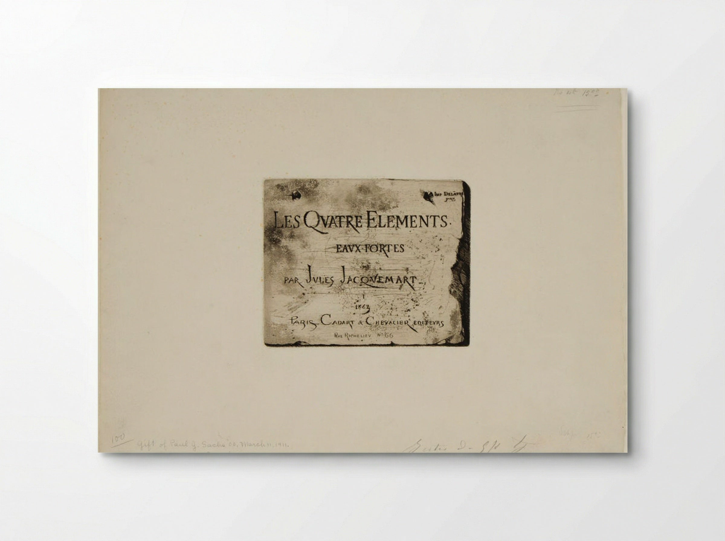 Title Page for The Four Elements - Jules Ferdinand Jacquemart - Poster