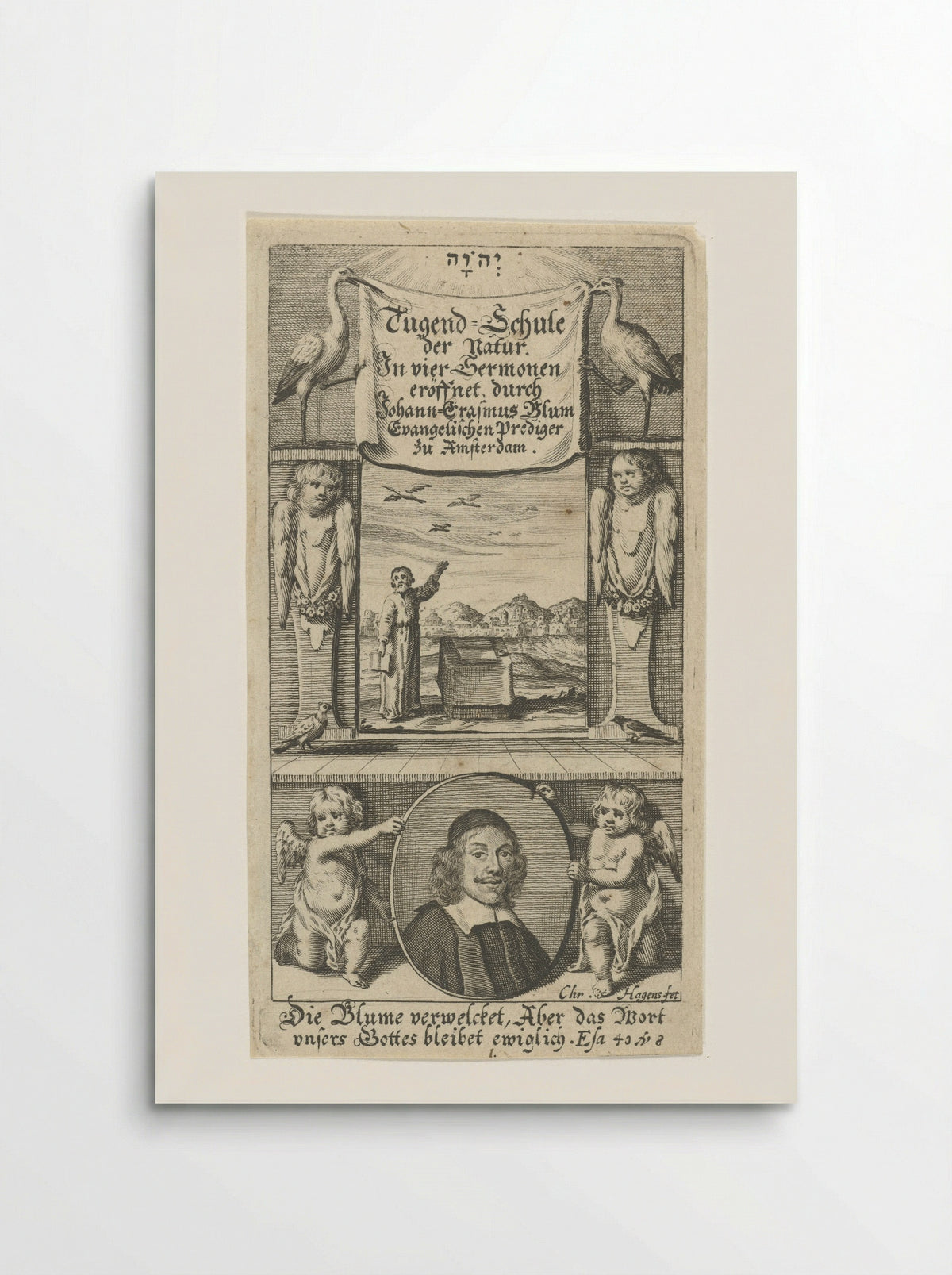 Title Page for Tugend-Schule der Natur - Christoffel Cunradus - Poster