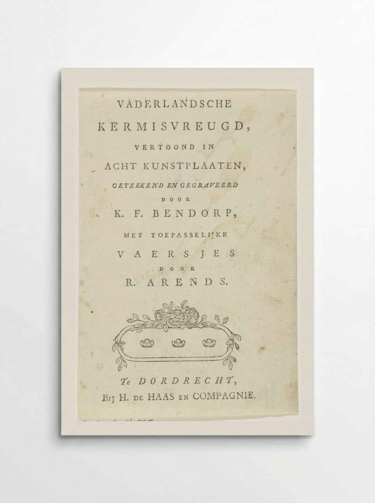 Title Page for Vaderlandsche Kermisvreugd - Carel Frederik Bendorp (I) - Poster