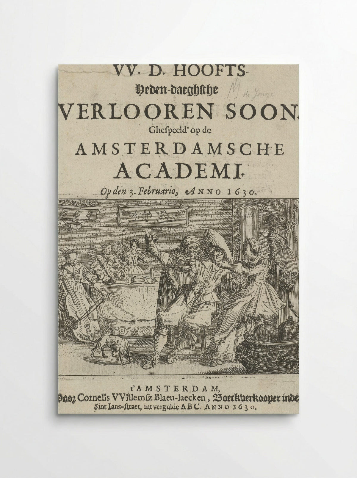 Title Page for W.D. Hooft's Hedendaagse Verloren Soon - Jan Martens de Jonge - Poster