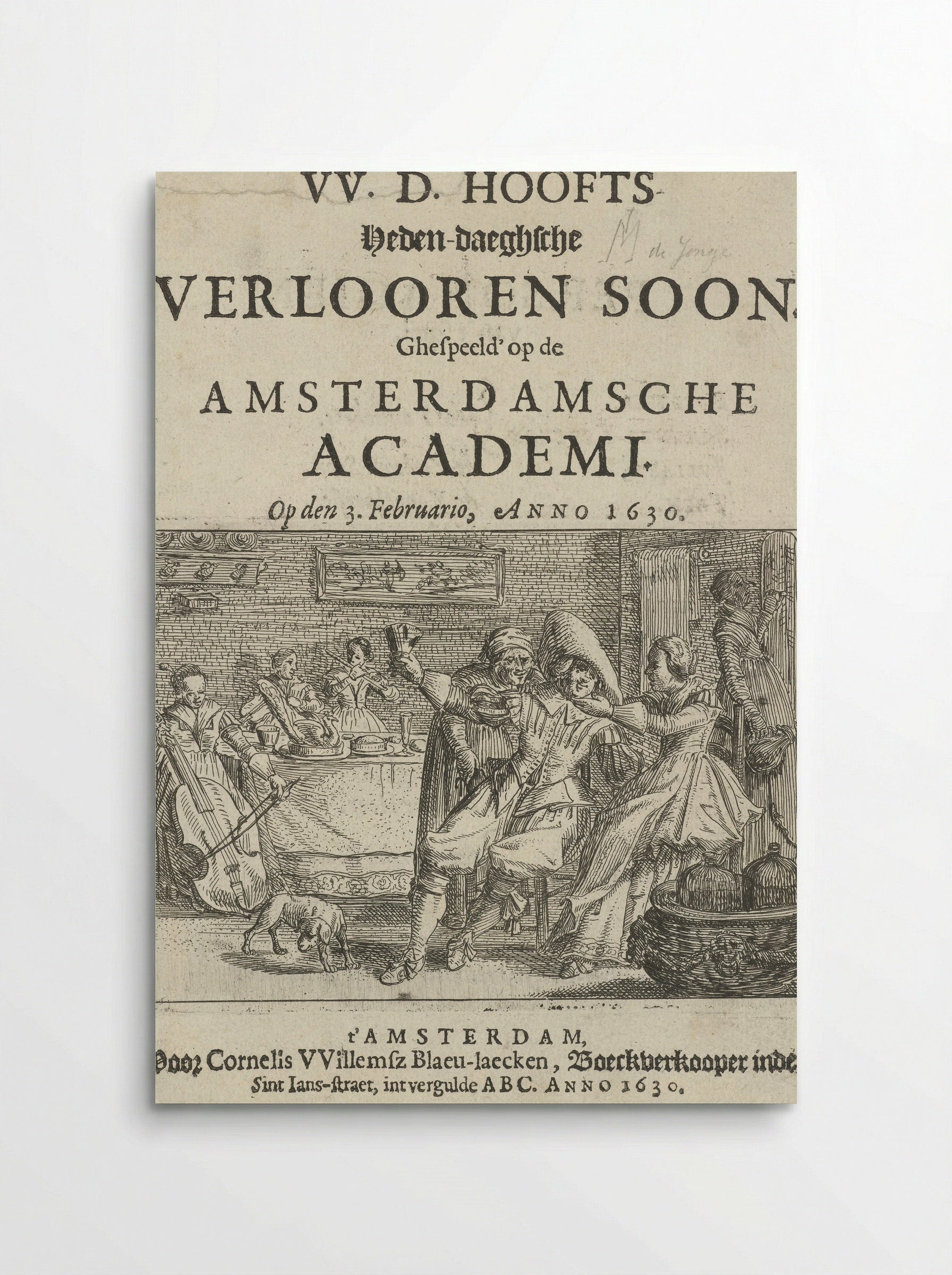 Title Page for W.D. Hooft's Hedendaagse Verloren Soon - Jan Martens de Jonge - Poster