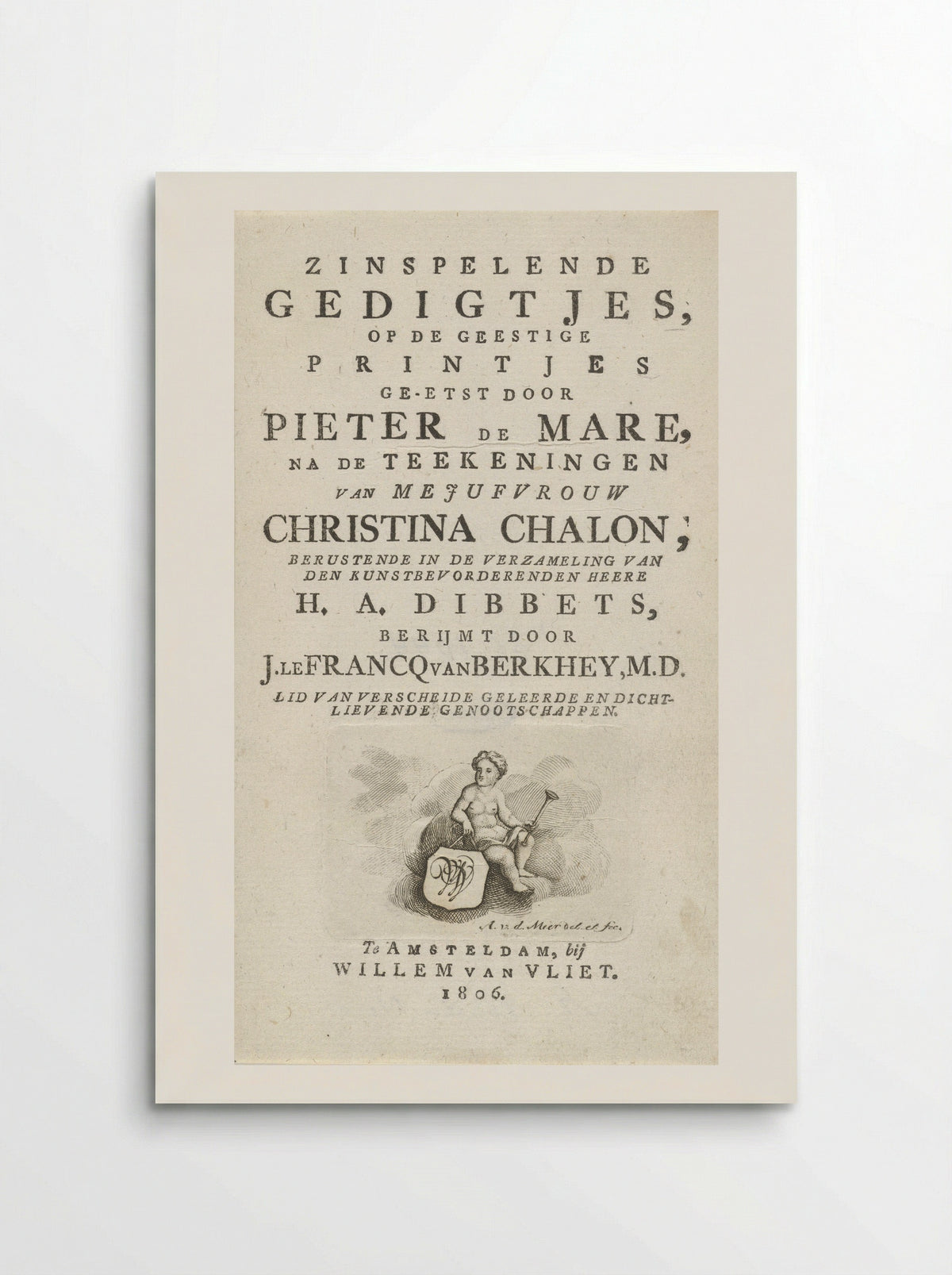 Title Page for Zinspelende Gedigtjes - Pieter de Mare - Poster