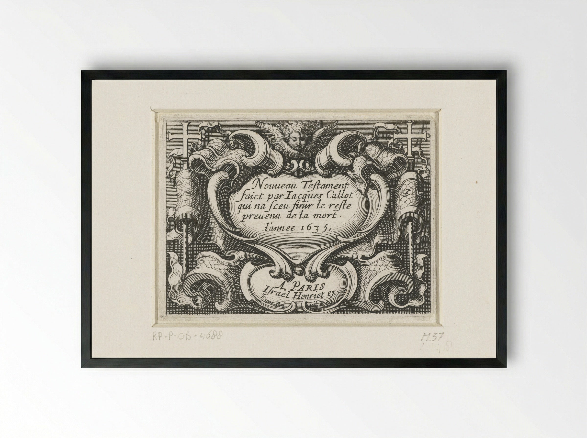 Title Page for a Series of New Testament Scenes - Abraham Bosse - Framed Print Black