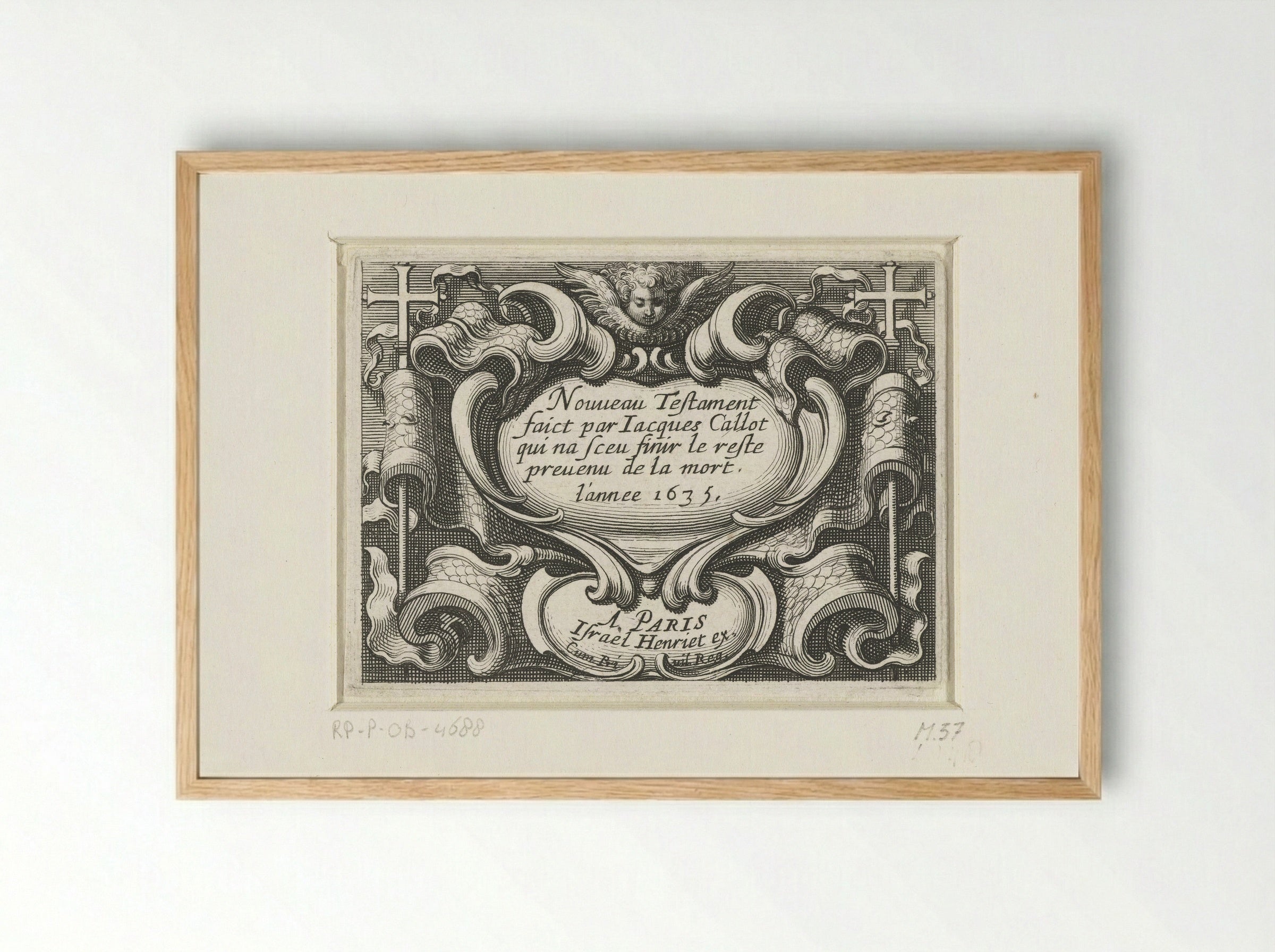 Title Page for a Series of New Testament Scenes - Abraham Bosse - Framed Print Wood
