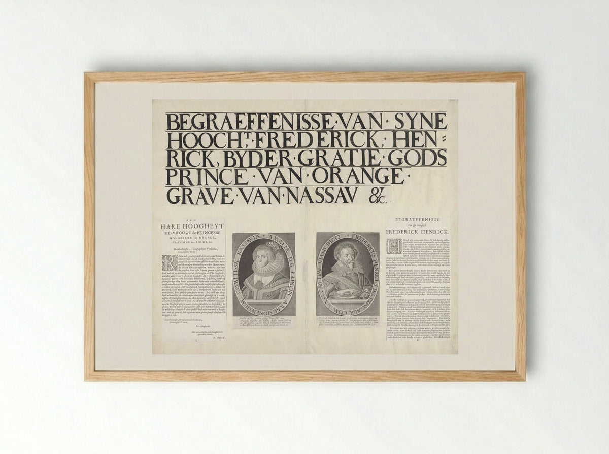 Title Page for the Funeral Procession of Frederik Hendrik - Pieter Jansz. Post - Framed Print Wood