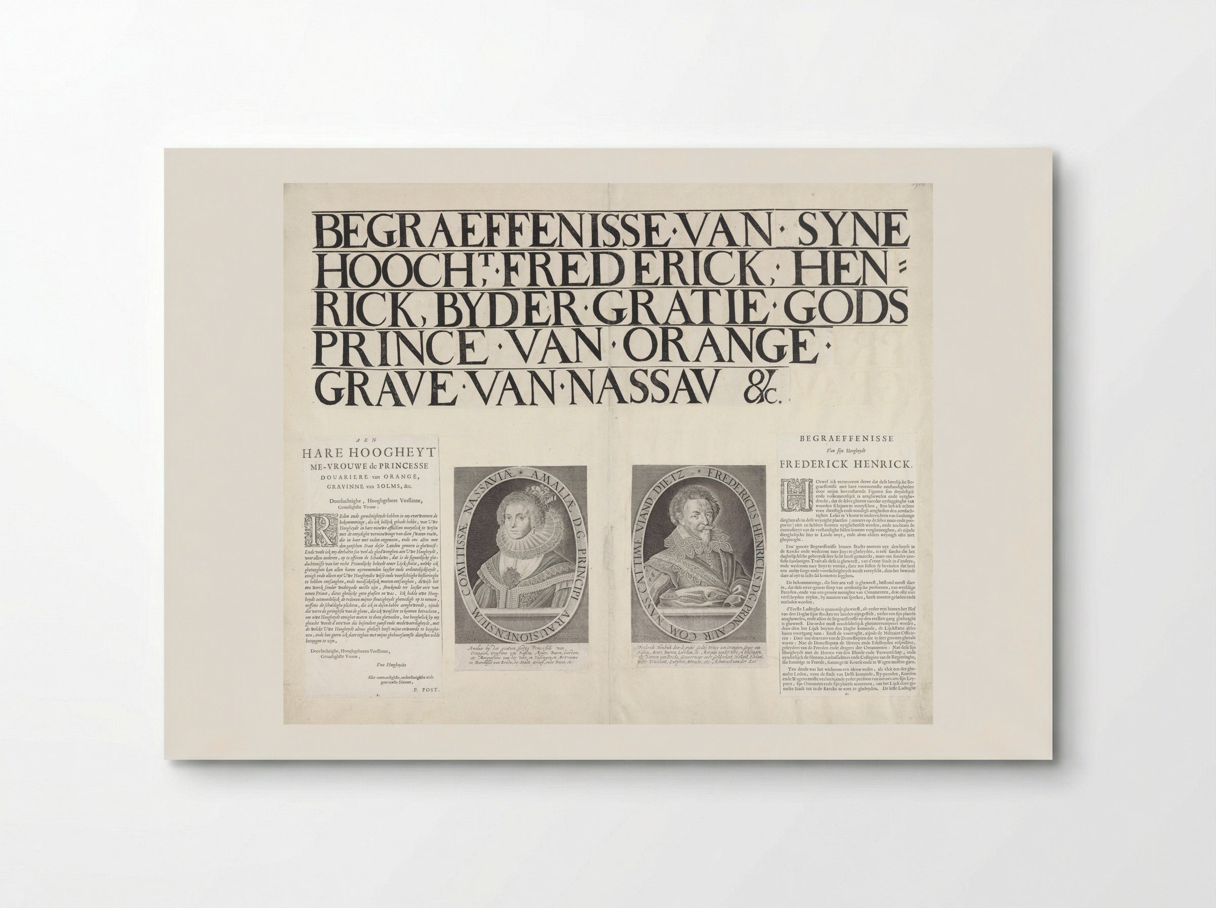 Title Page for the Funeral Procession of Frederik Hendrik - Pieter Jansz. Post - Poster