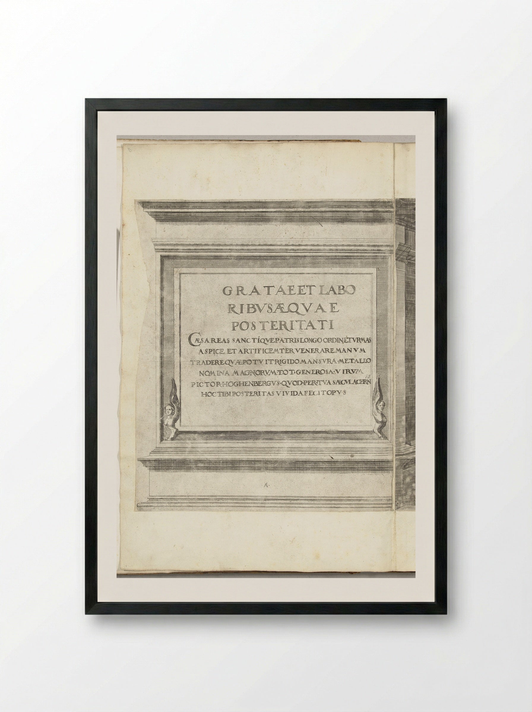 Title Page for the Procession of Charles V - Nicolaas Hogenberg - Framed Print Black
