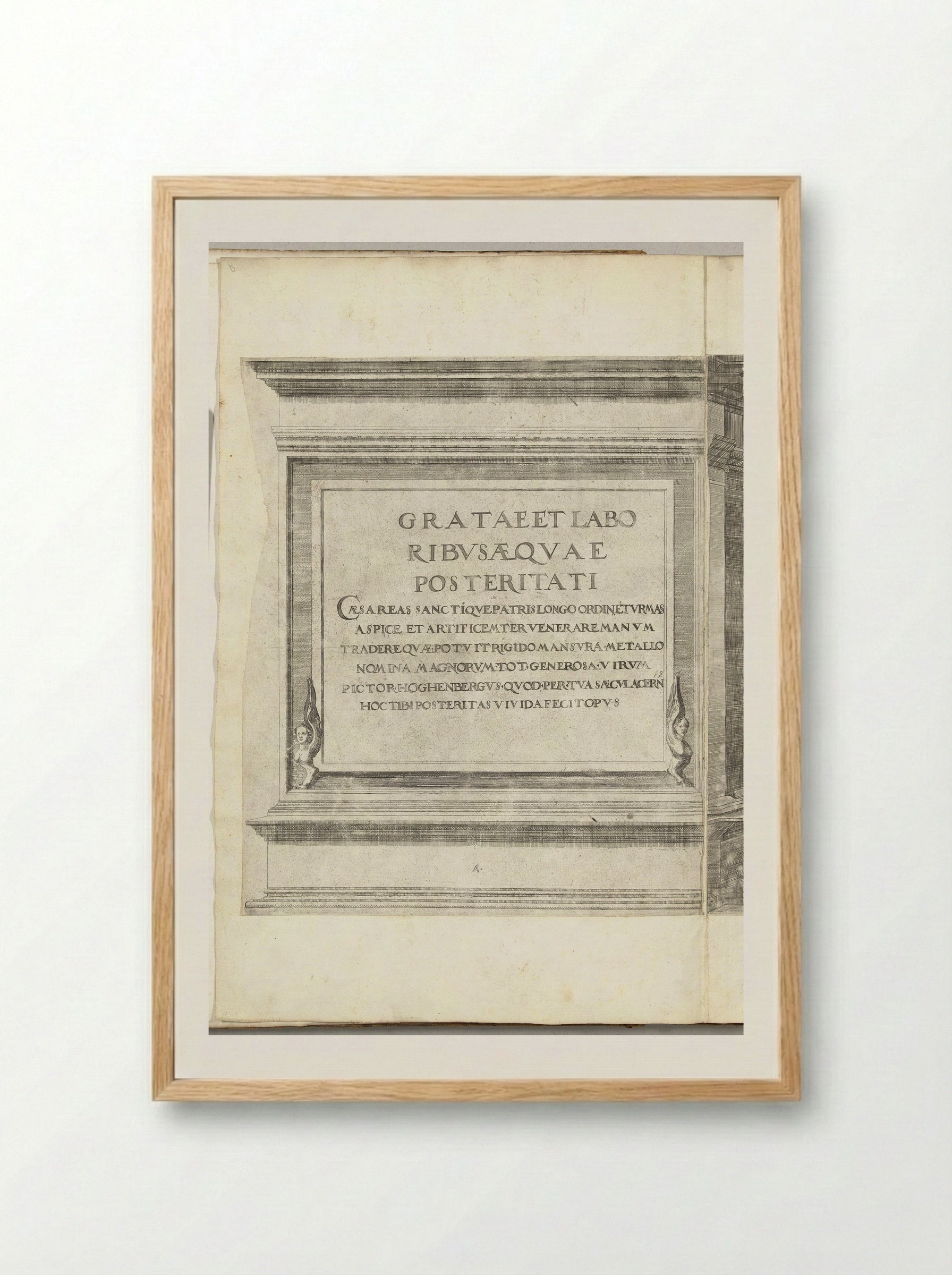 Title Page for the Procession of Charles V - Nicolaas Hogenberg - Framed Print Wood