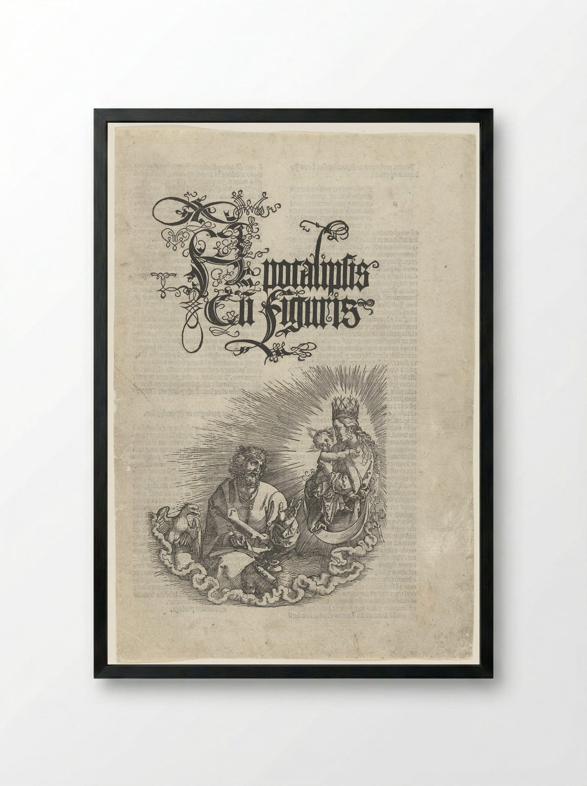 Title Page of the Apocalypse - Albrecht Dürer - Framed Print Black