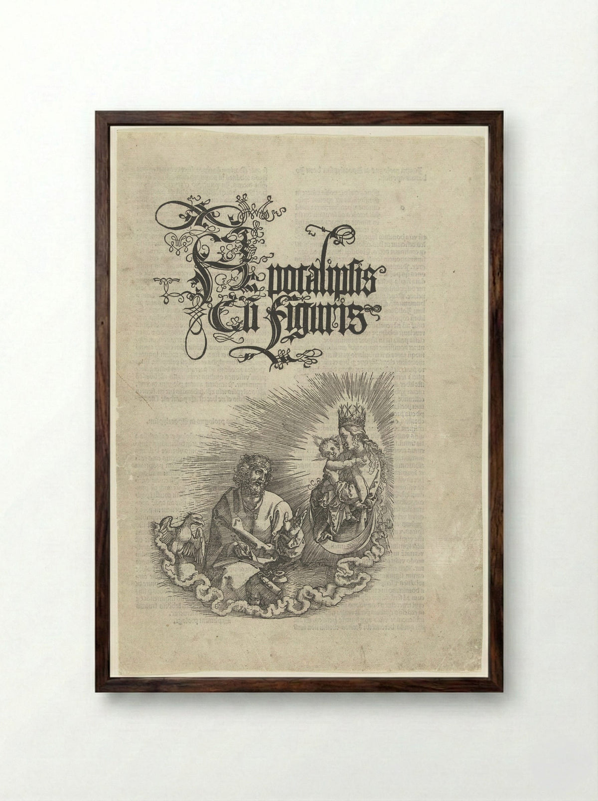 Title Page of the Apocalypse - Albrecht Dürer - Framed Print Dark Wood