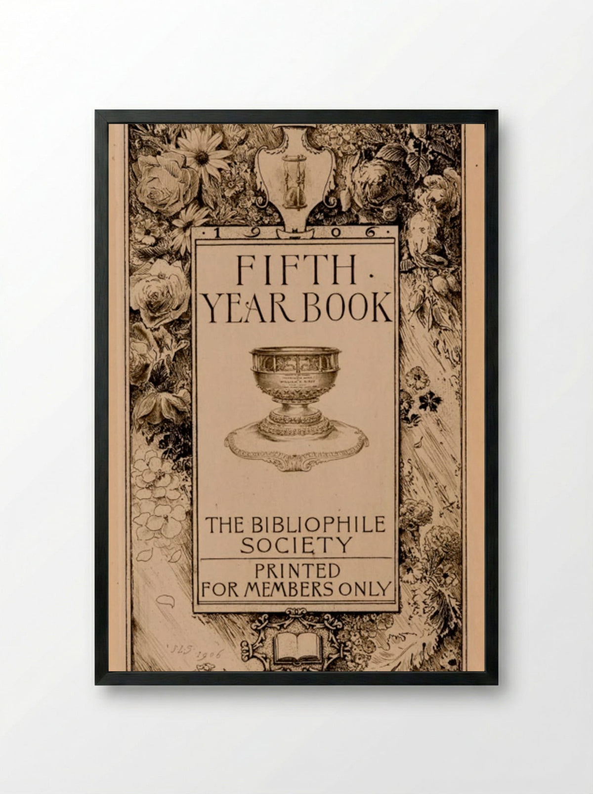 Title Page of the Bibliophile Society, Fifth Year Book - Sidney L. Smith - Framed Print Black