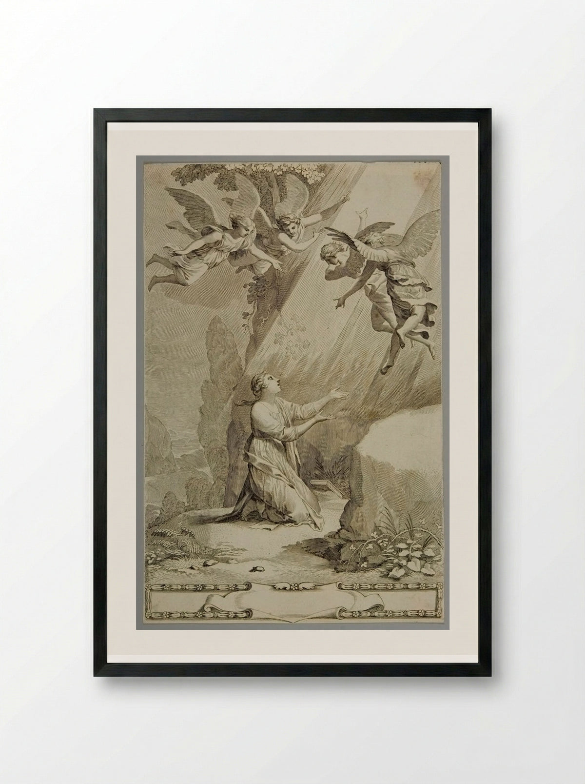 Title Page of the Introduction to the Devout Life - Claude Mellan - Framed Print Black