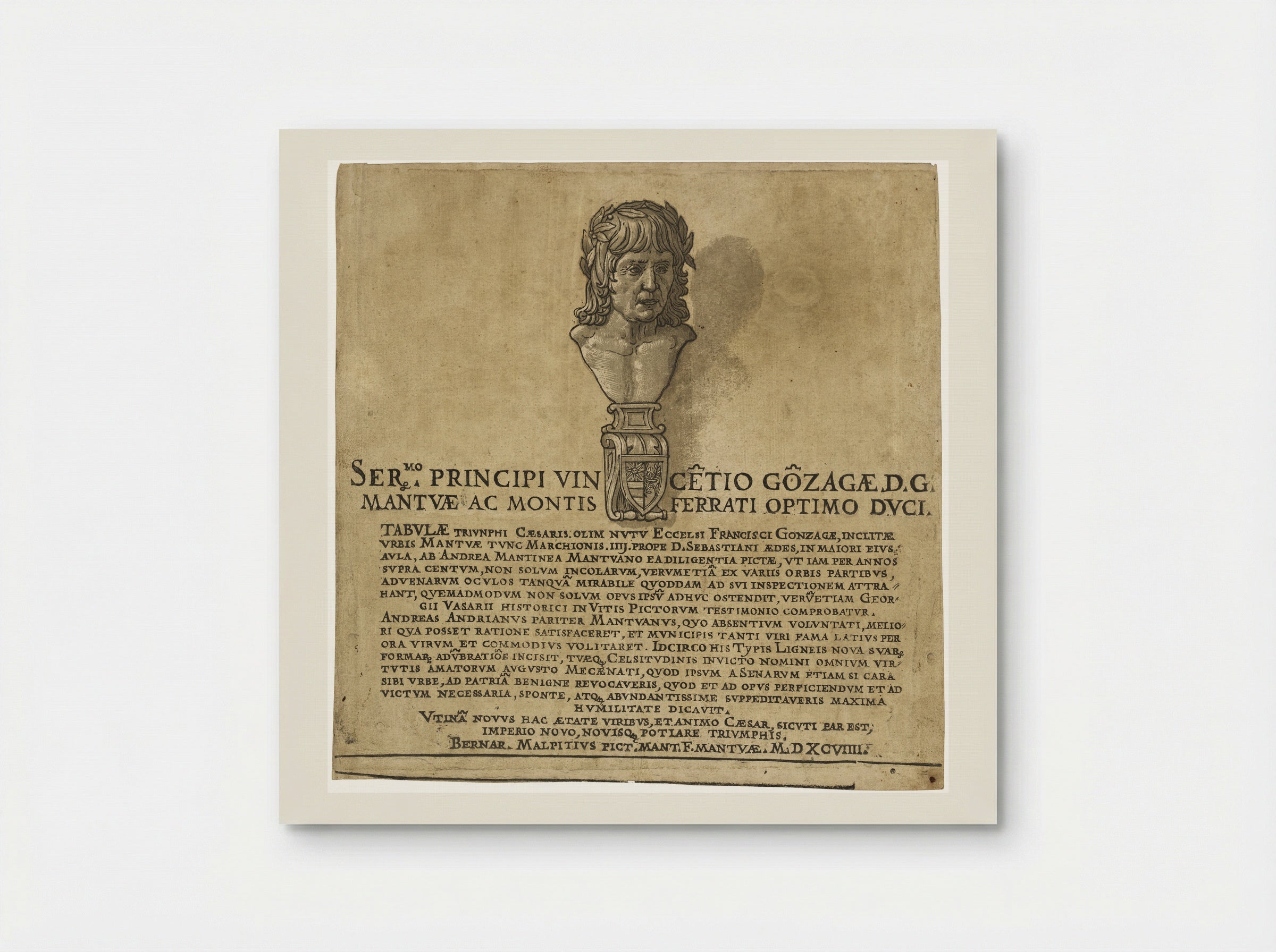 Title Page with Portrait of Andrea Mantegna - Andrea Andreani - Poster