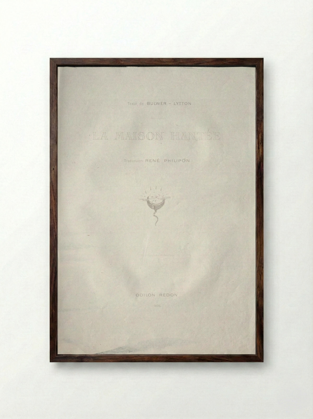 Title Plate for La Maison Hantée - Odilon Redon - Framed Print Dark Wood