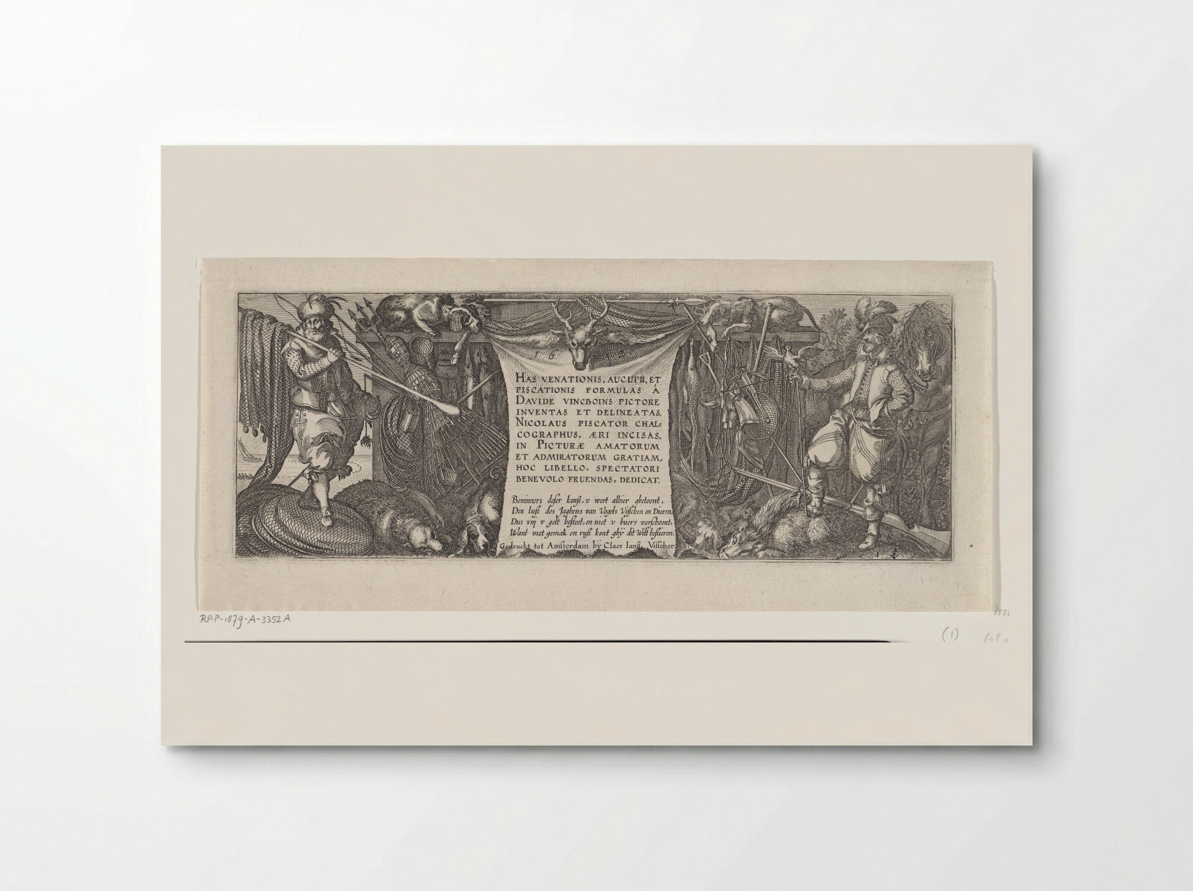 Title Print for a Series of Hunting Scenes - Claes Jansz. Visscher (II) - Poster