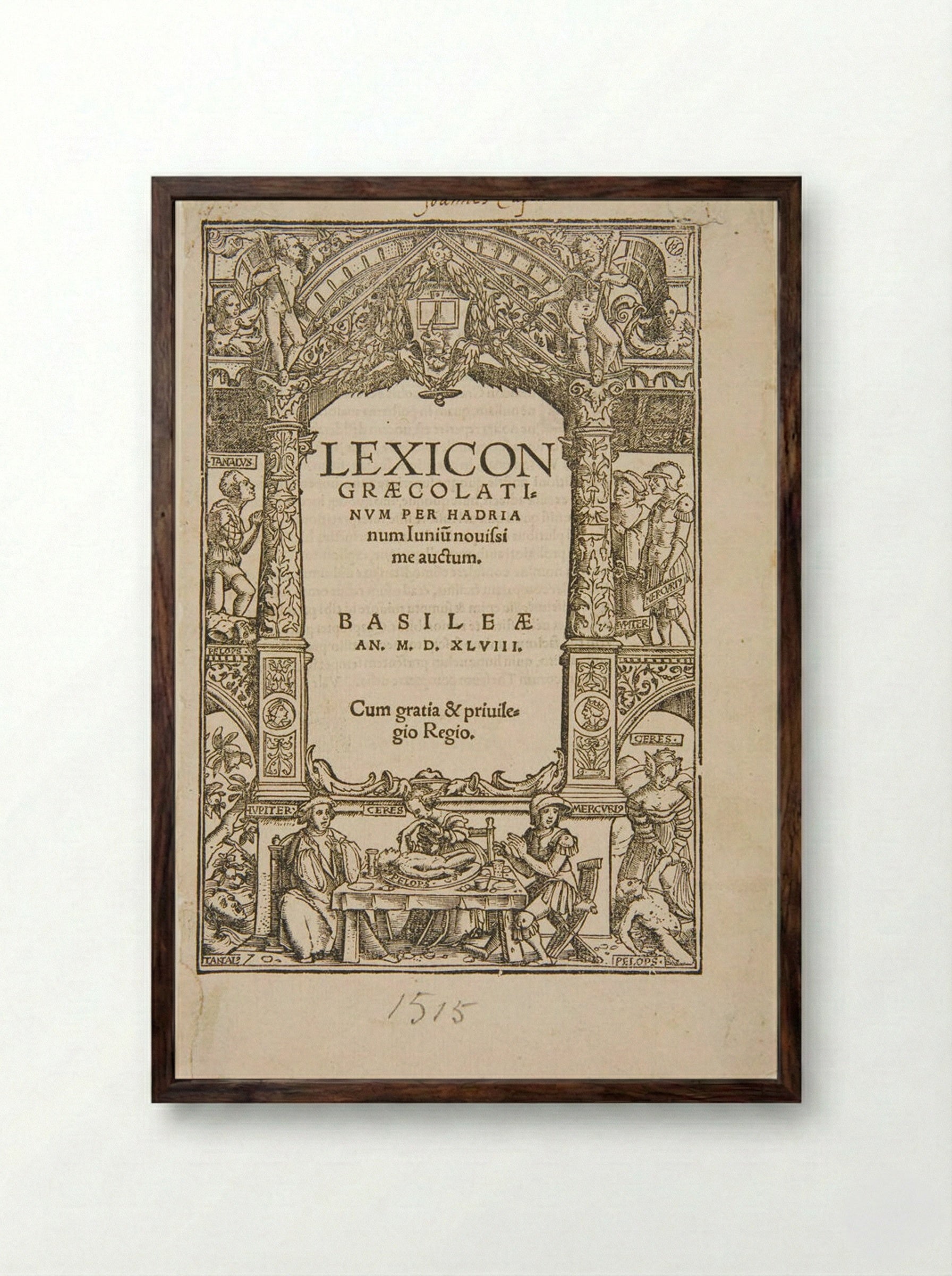 Title-border: Tantalus - Hans Holbein the Younger - Framed Print Dark Wood