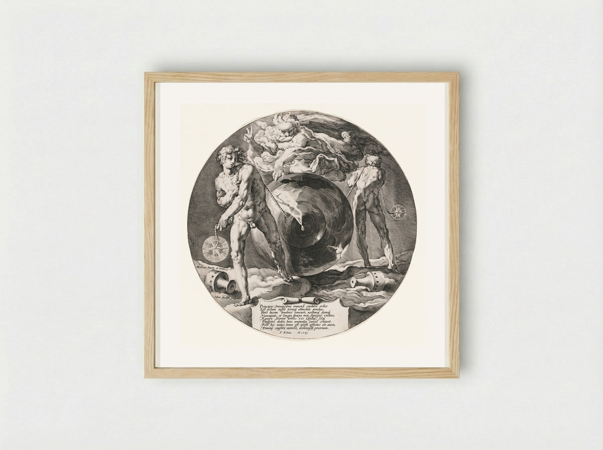 Title page (Creation of the World) - Jan Harmensz. Muller - Framed Print Wood