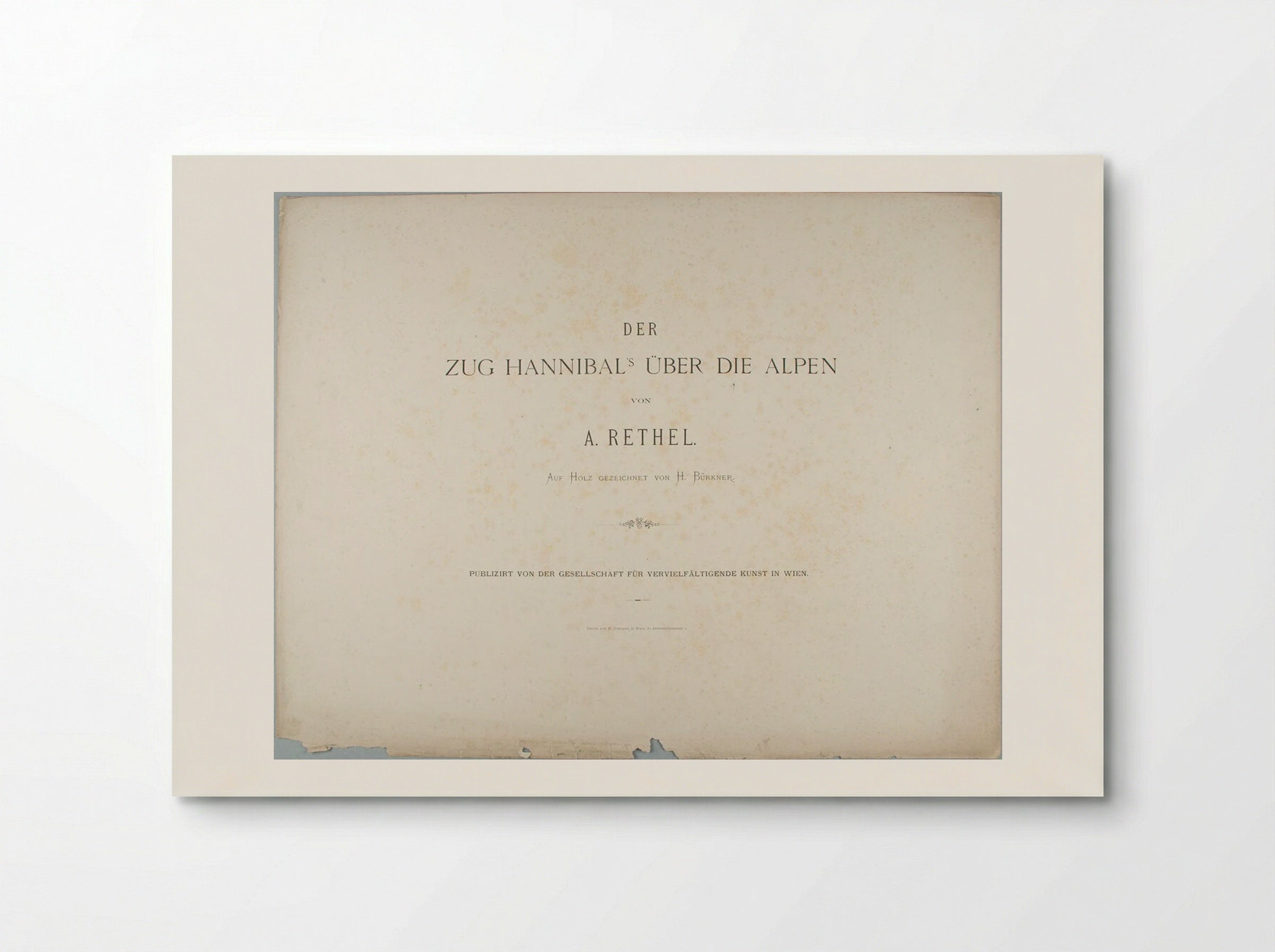 Title page from the portfolio 'Hannibal's March over the Alps' - Alfred Rethel - Poster