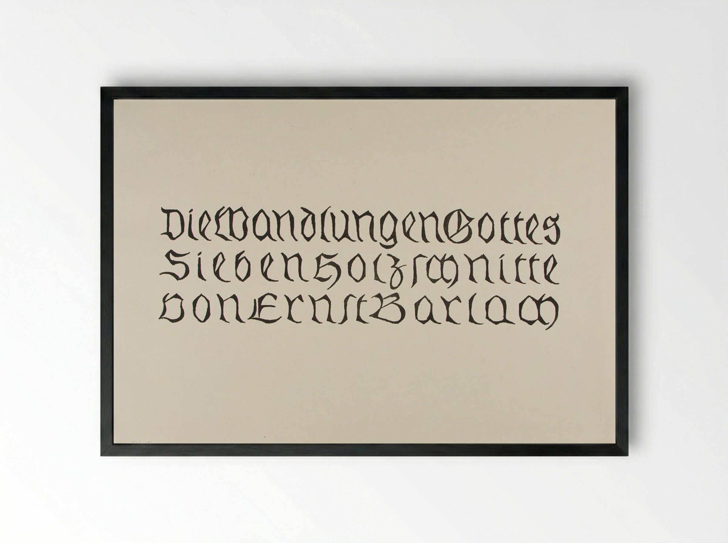 Title page from the portfolio The Transformations of God - Ernst Barlach - Framed Print Black