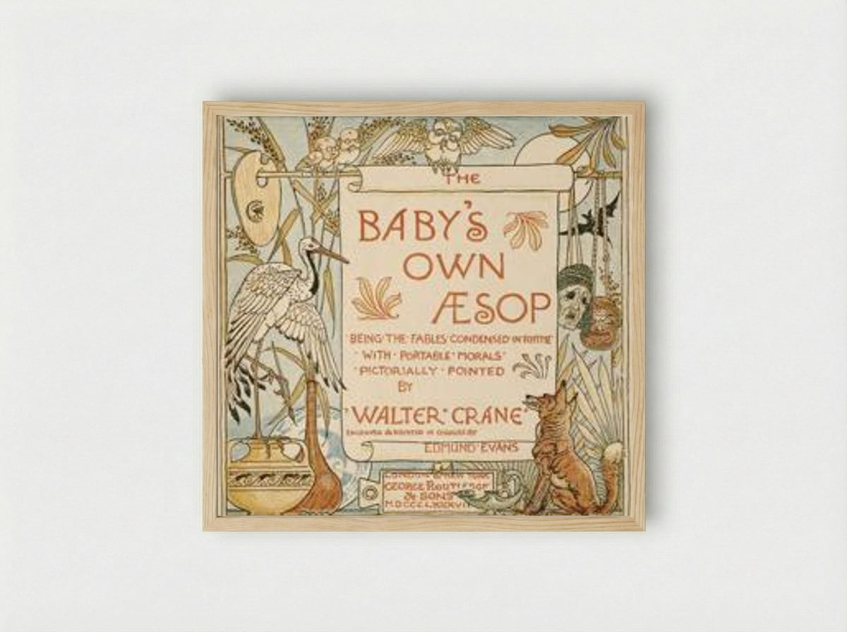 Title page of Baby's Own Aesop - Walter Crane - Framed Print Wood