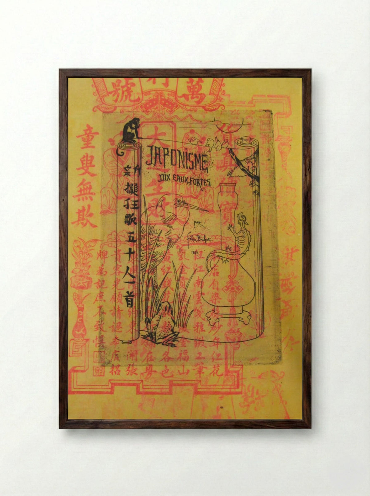 Title page: Japonisme - Félix Hilaire Buhot - Framed Print Dark Wood