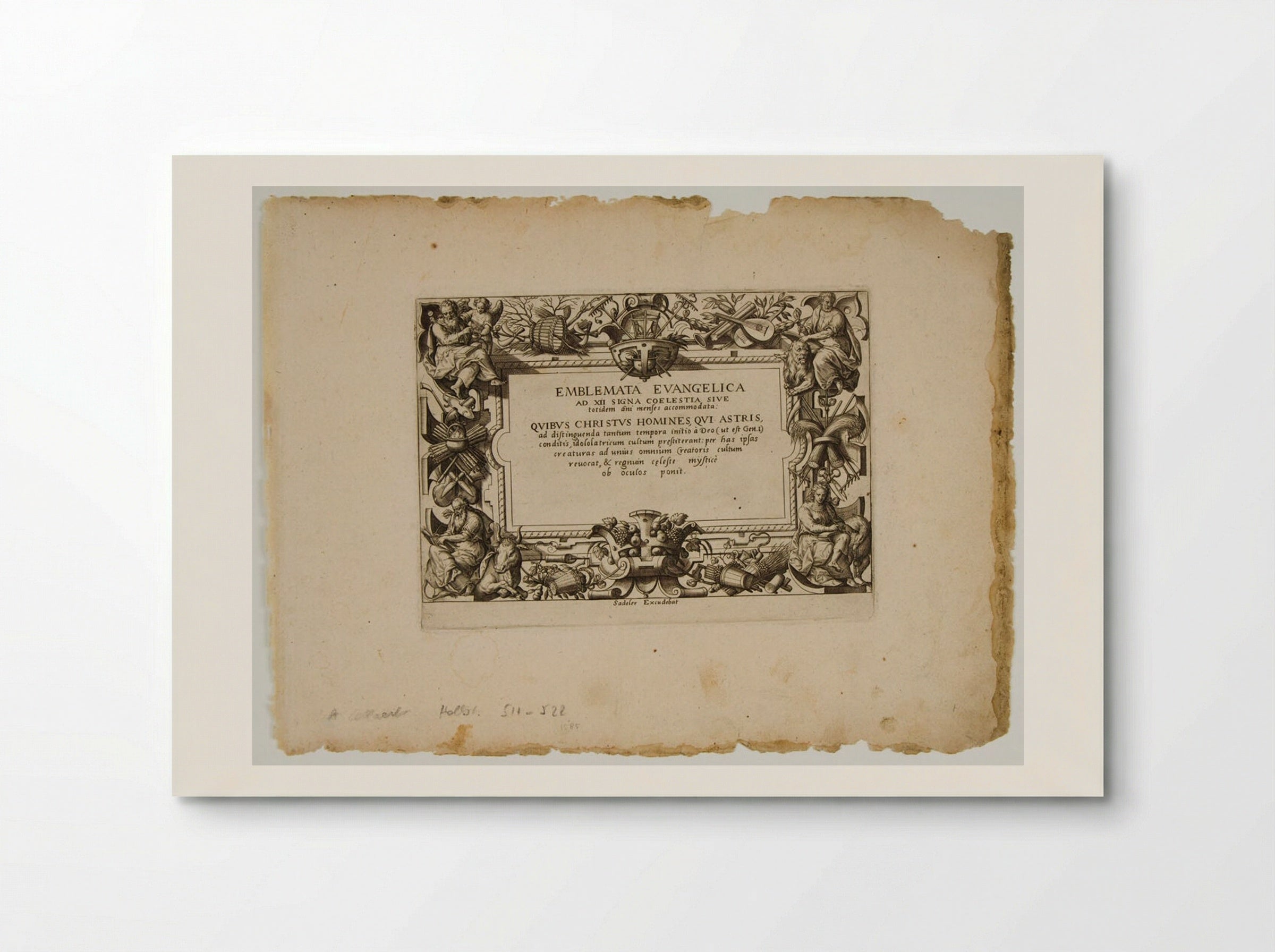 Titlepage for Emblemata Evangelica - Adriaen Collaert - Poster