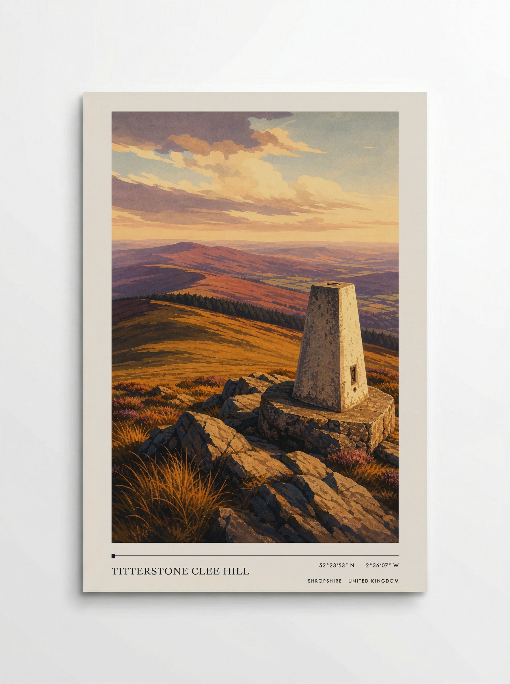 Titterstone Clee Hill Shropshire United Kingdom Travel Poster - Poster