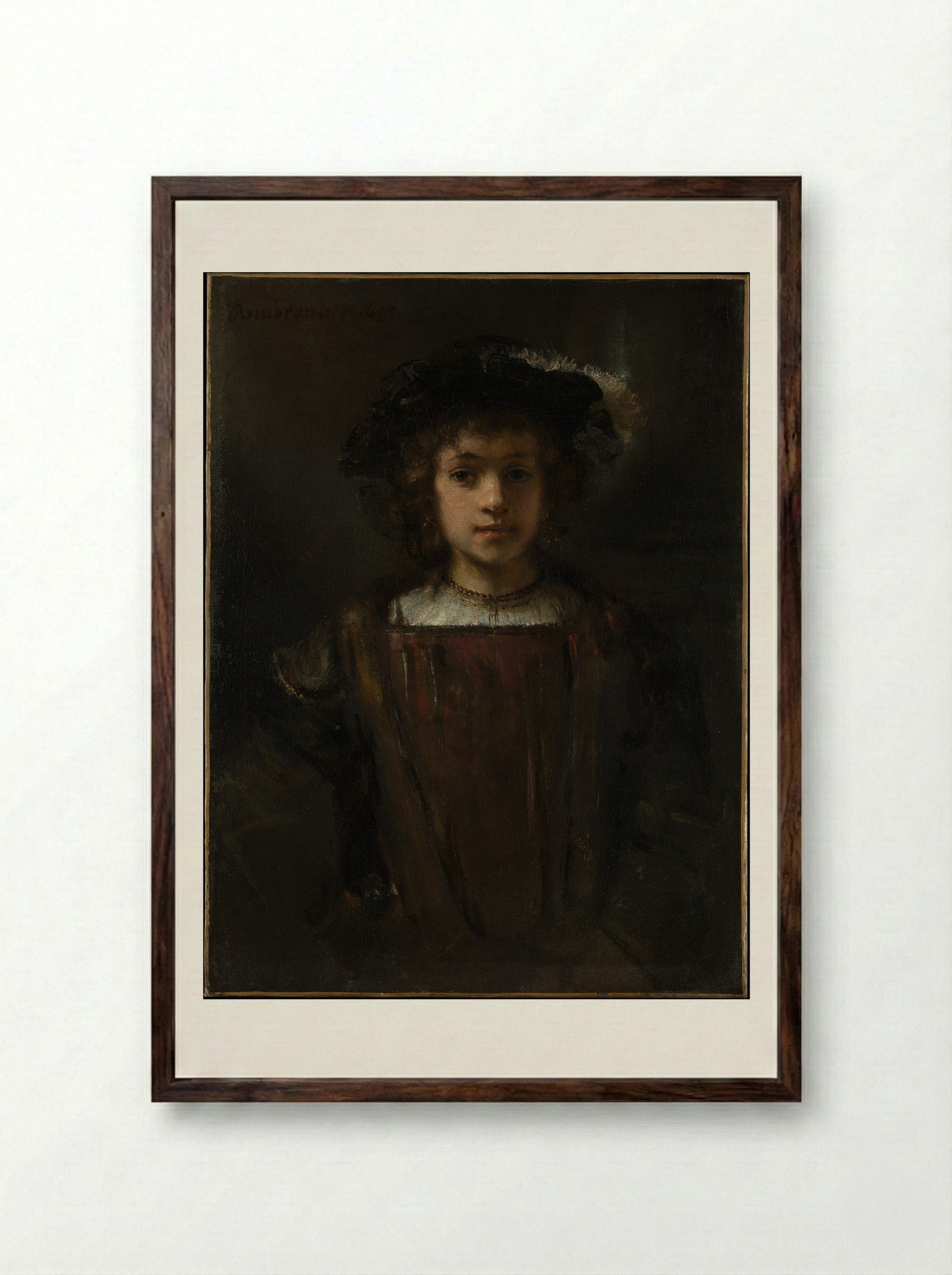 Titus van Rijn - Rembrandt van Rijn - Framed Print Dark Wood