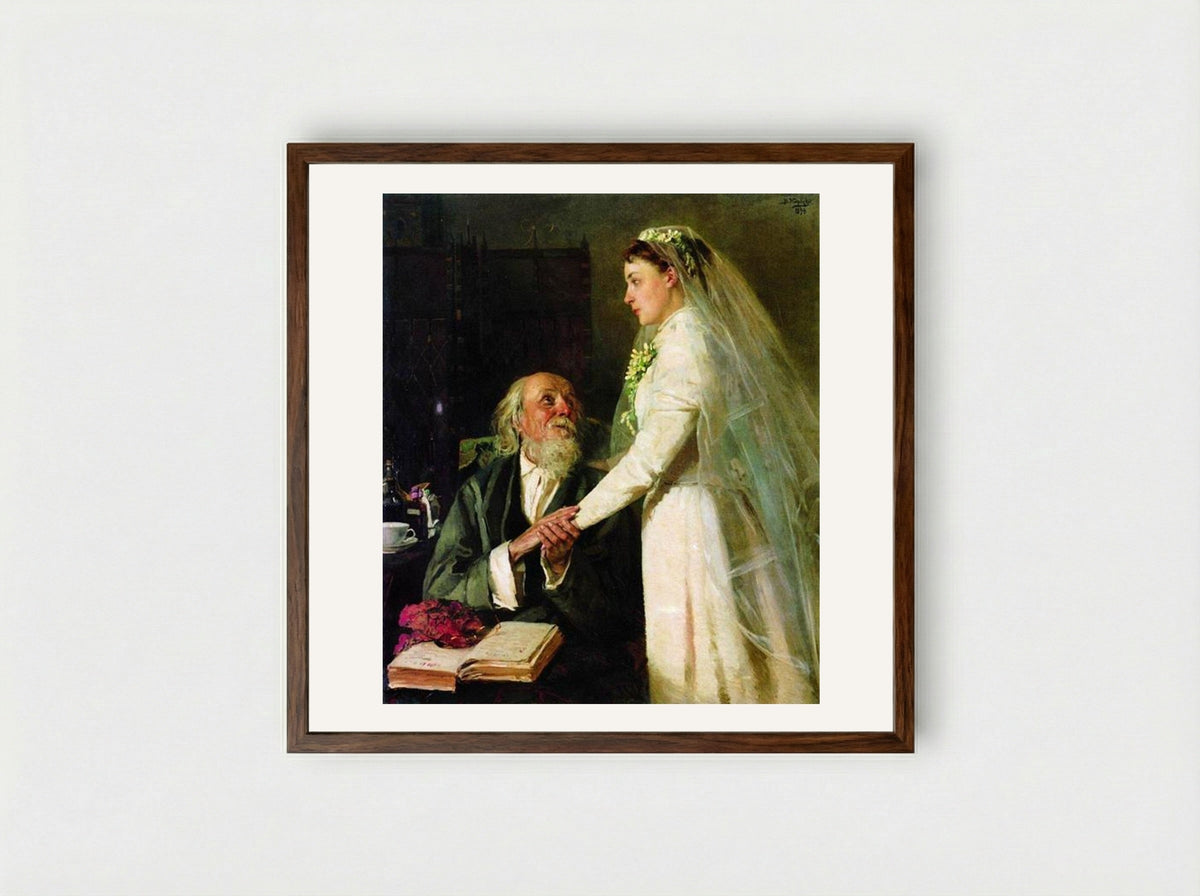 To Crown (Farewell) - Vladimir Makovsky - Framed Print Dark Wood