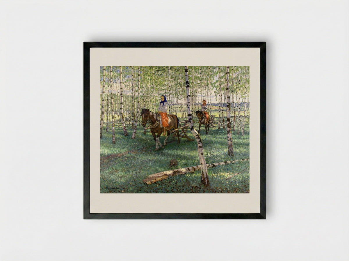 To Work - Nikolay Bogdanov-Belsky - Framed Print Black