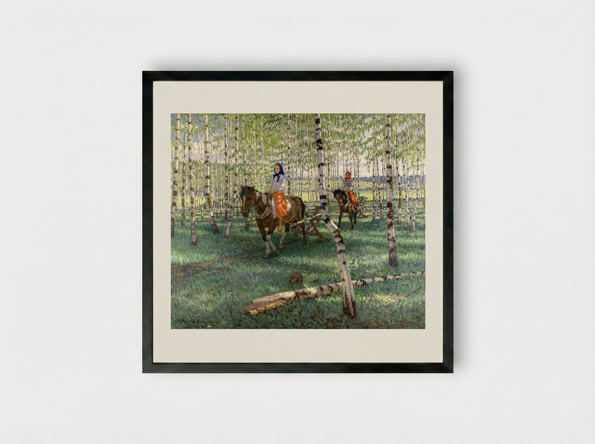 To Work - Nikolay Bogdanov-Belsky - Framed Print Black