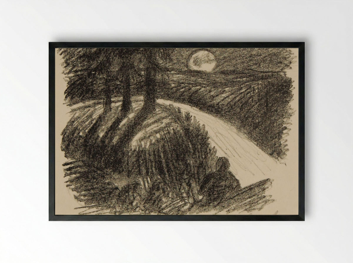 To the Moon 1: Rising Moon - Ernst Barlach - Framed Print Black
