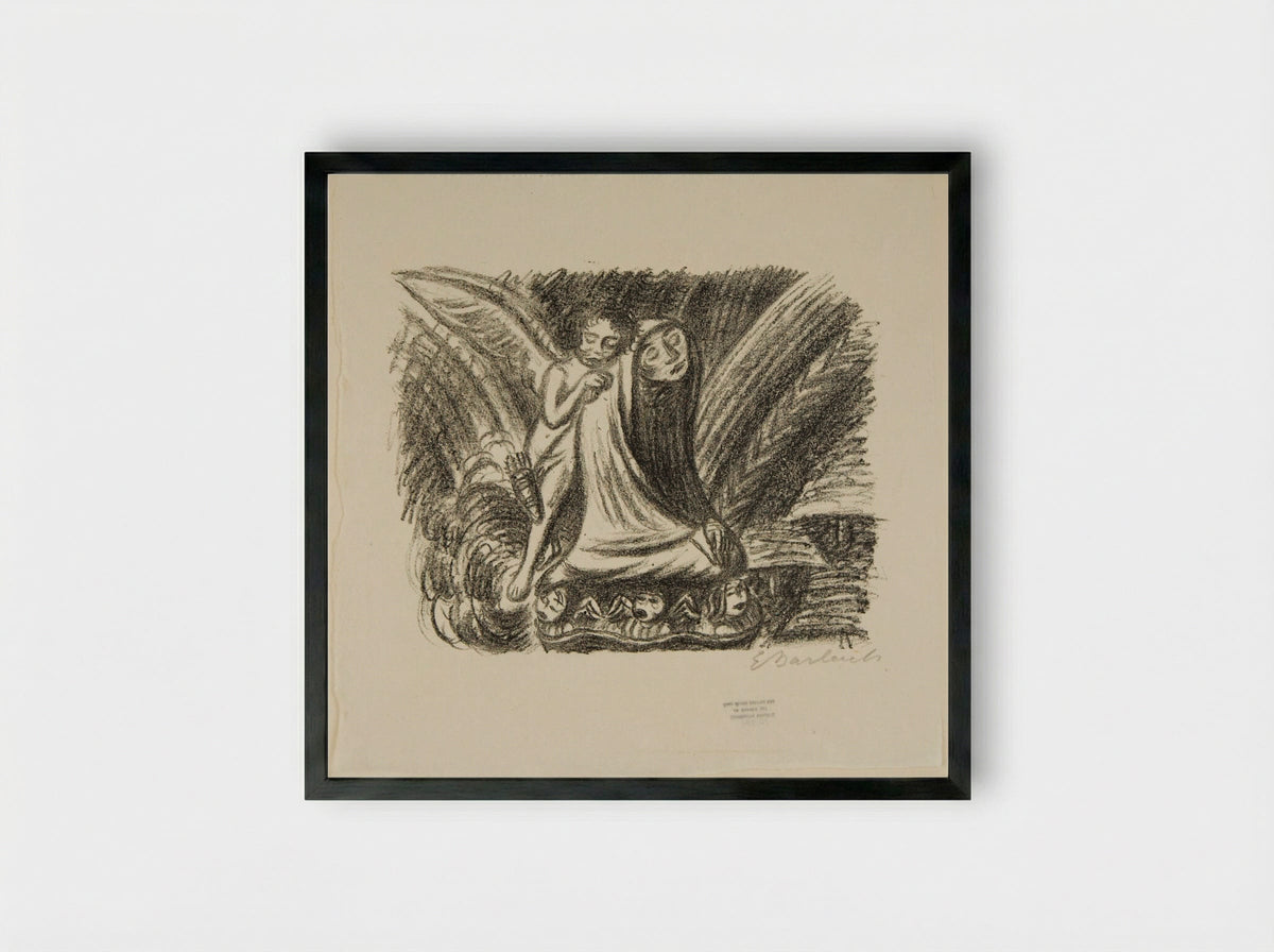 To the Moon 4: Solace - Ernst Barlach - Framed Print Black