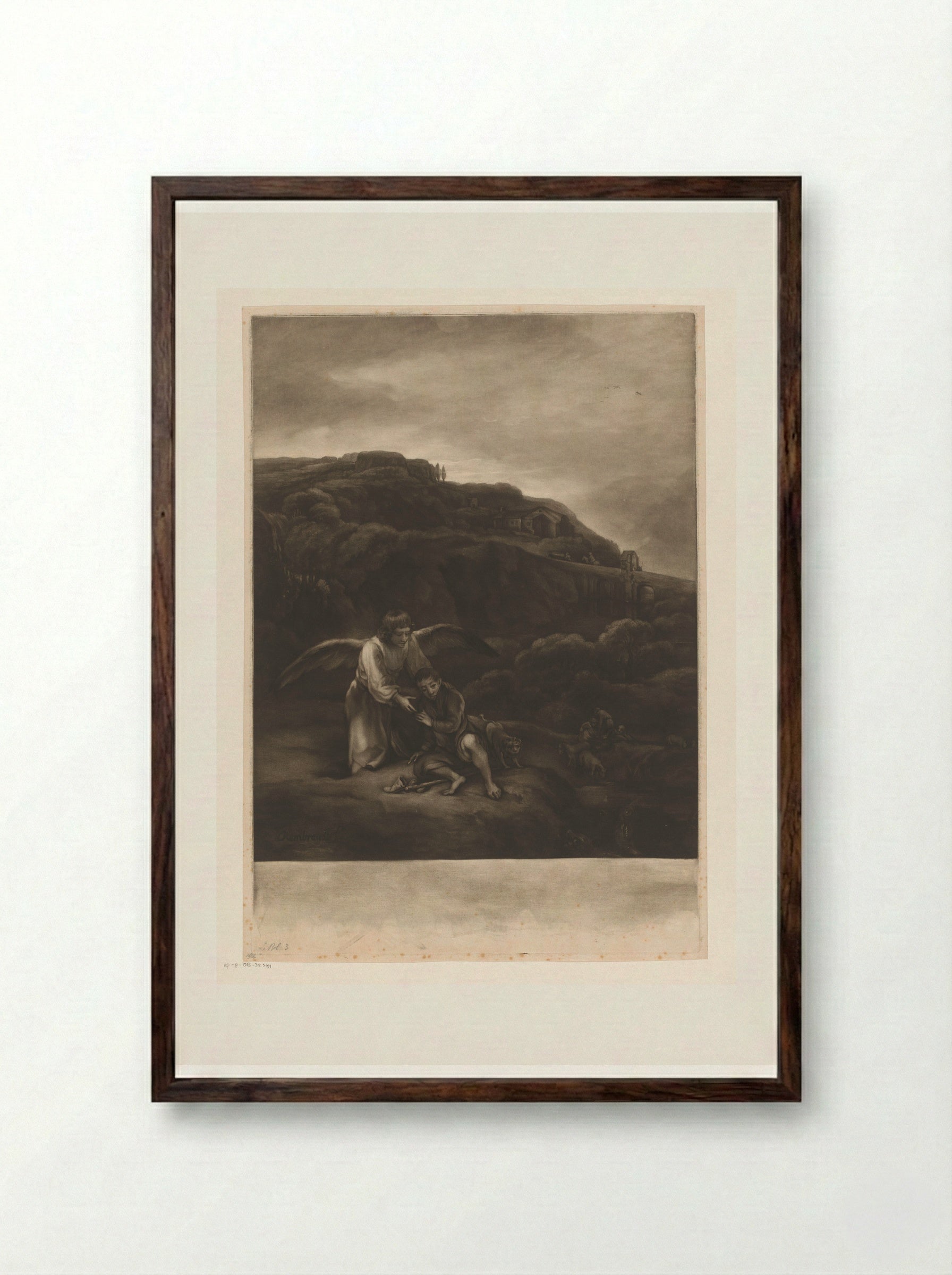 Tobias and the Angel by the River - James McArdell - Framed Print Dark Wood