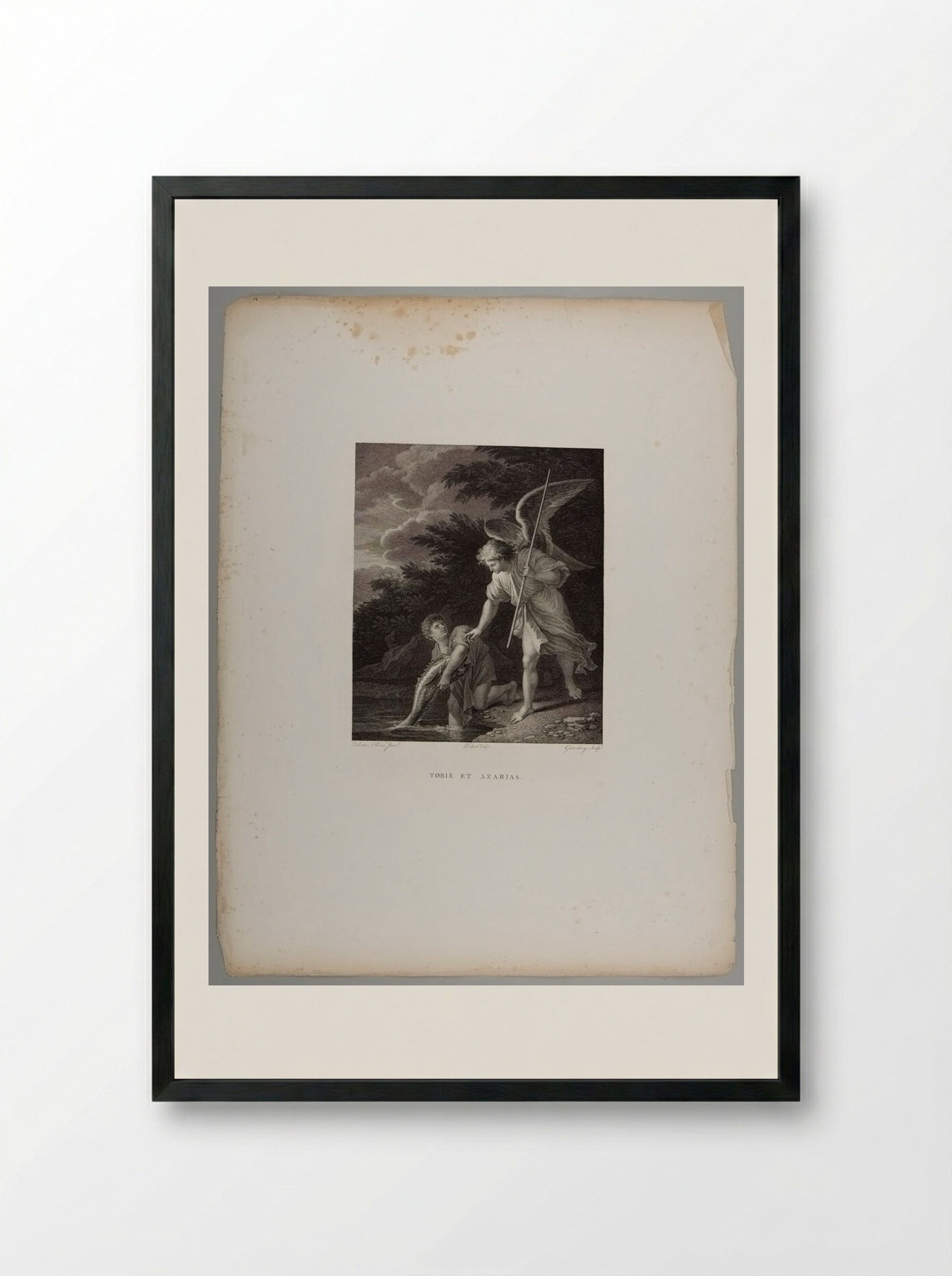 Tobias and the Angel - Heinrich Guttenberg - Framed Print Black