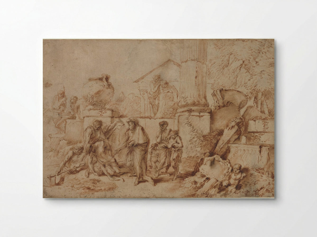 Tobit Burying the Dead - Giovanni Benedetto Castiglione - Poster