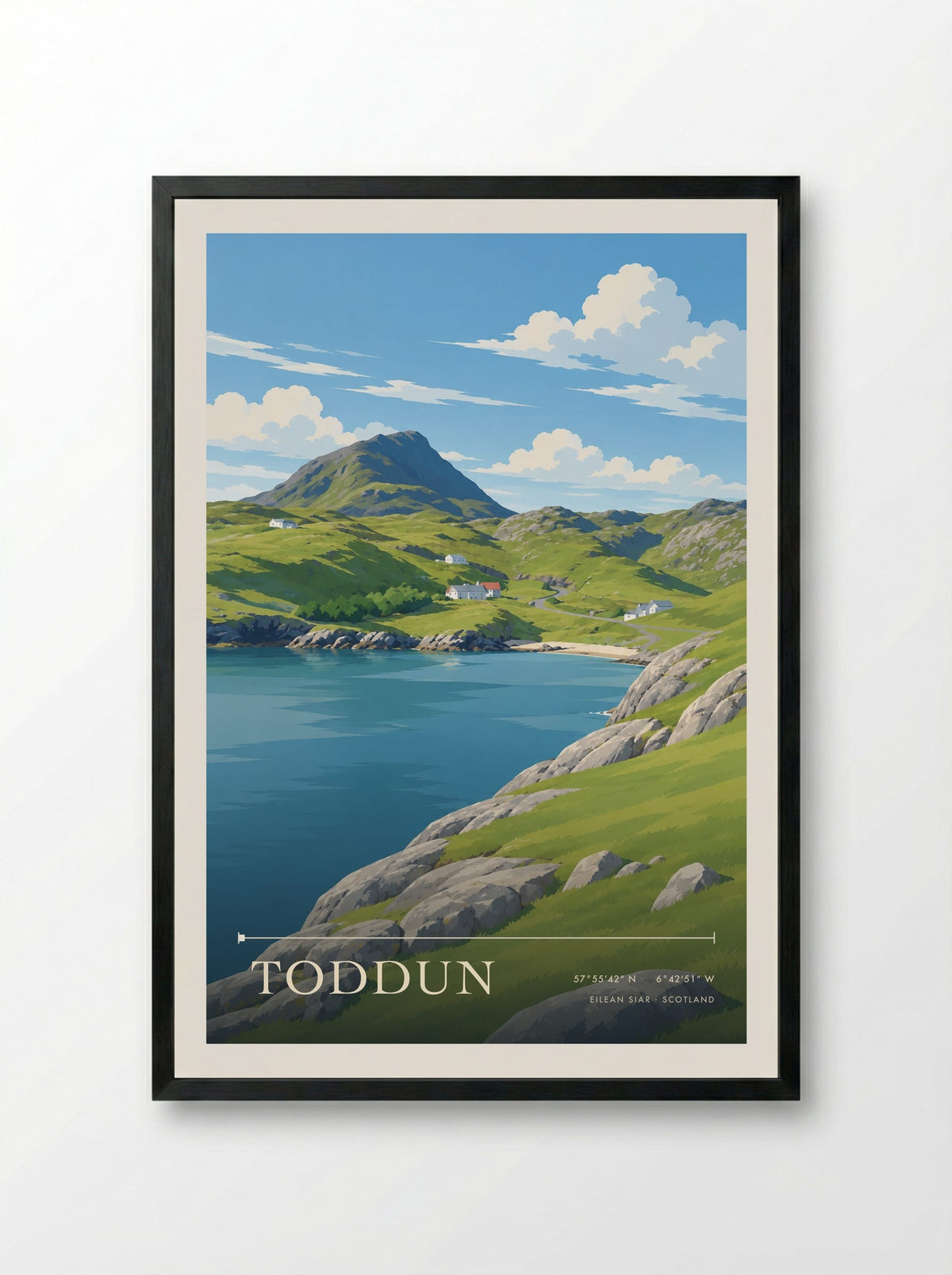 Toddun, Eilean Siar | Travel Poster - Framed Print Black