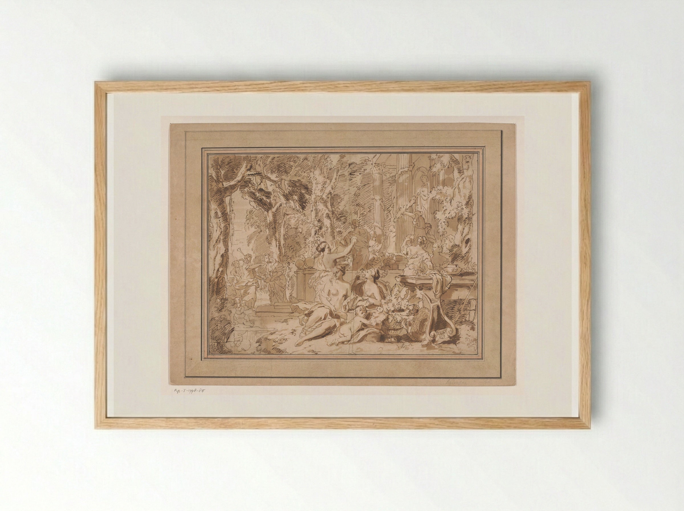 Toebereidselen voor een feest gewijd aan Venus - Gerard de Lairesse - Framed Print Wood