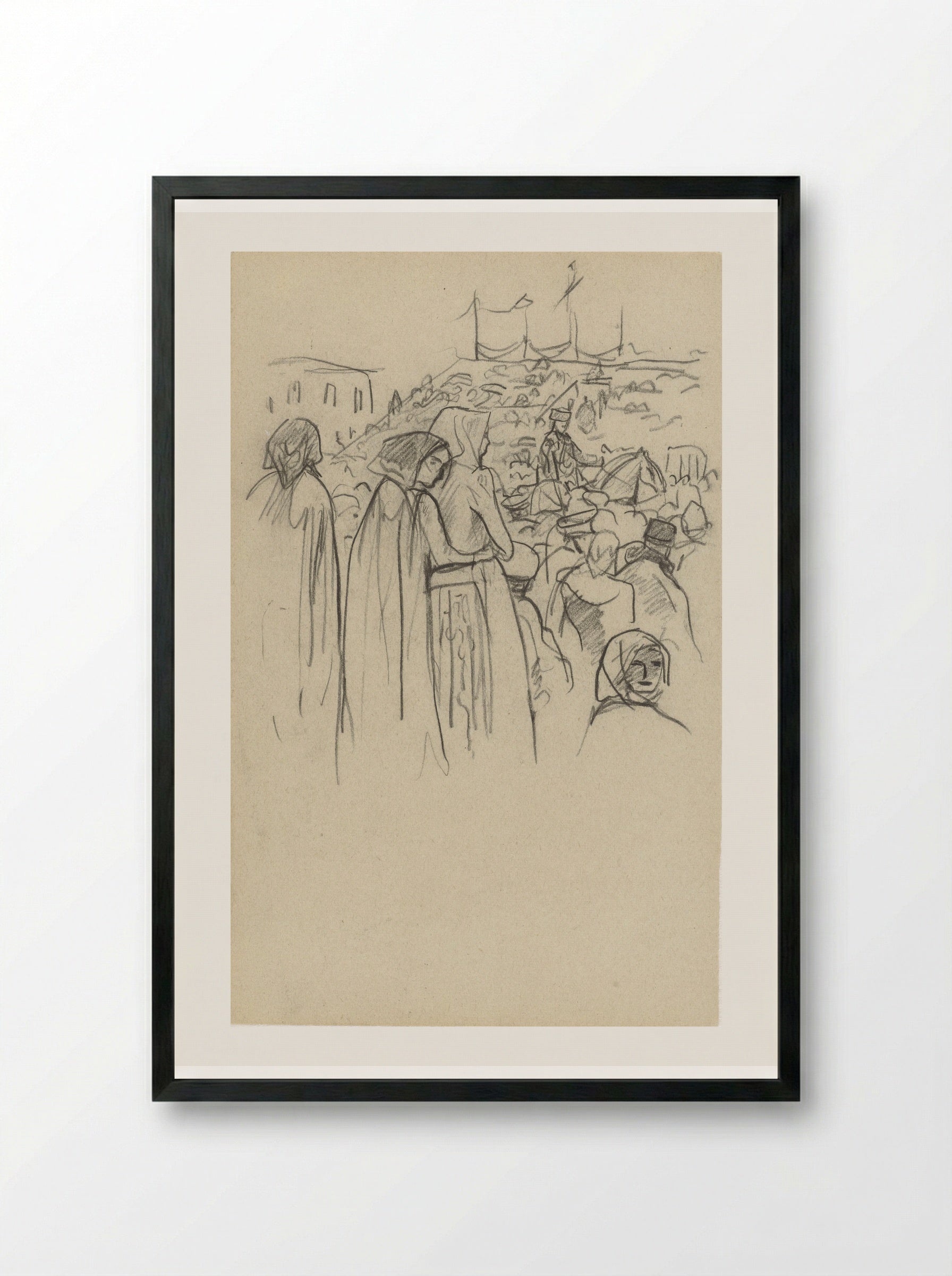 Toeschouwers bij de kroningsoptocht van de Tsaar - Marius Bauer - Framed Print Black