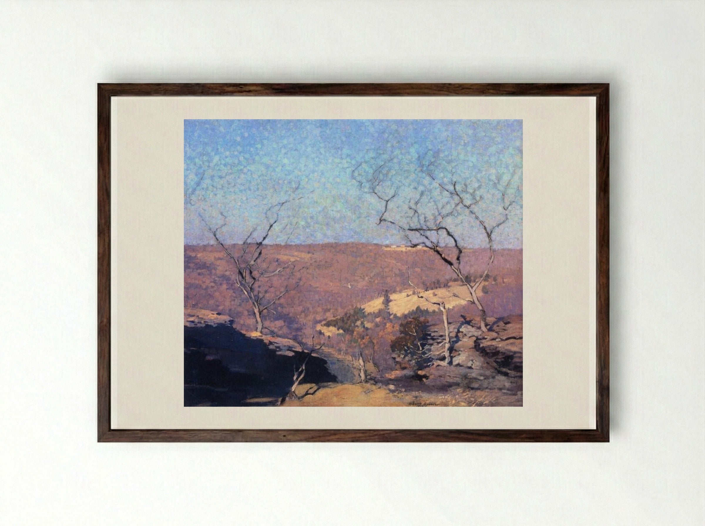 Tohicken Valley, Point Pleasant, Pennsylvania - Robert Spencer - Framed Print Dark Wood