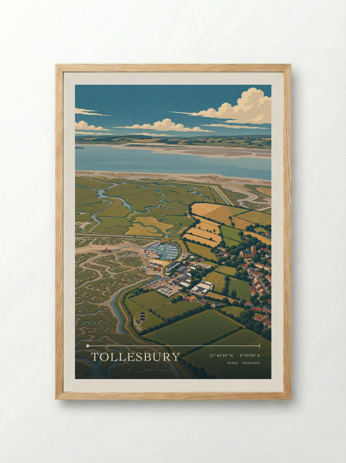 Tollesbury Essex England Travel Poster - Framed Print Wood