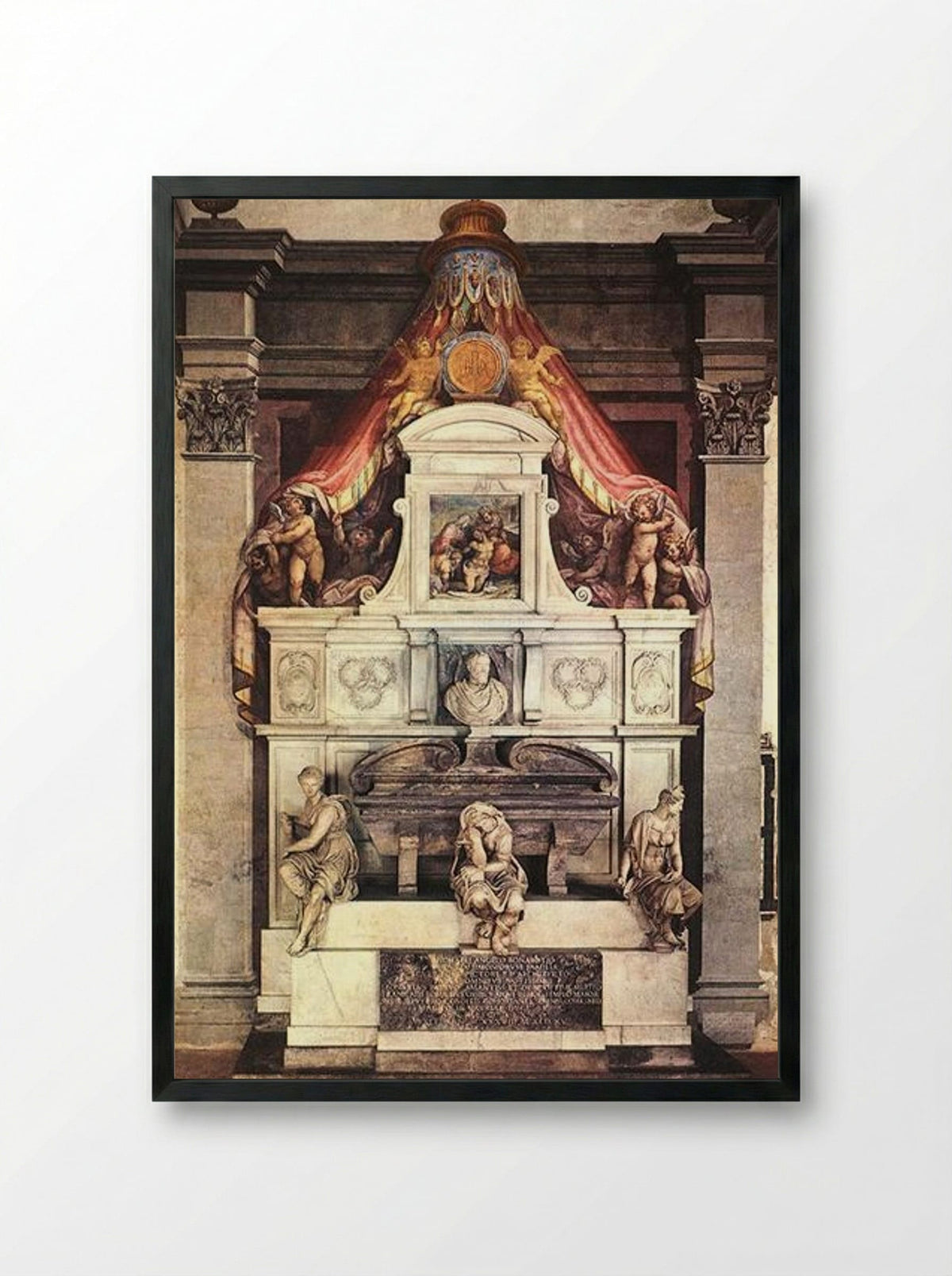 Tomb of Michelangelo Buonarroti - Giorgio Vasari - Framed Print Black