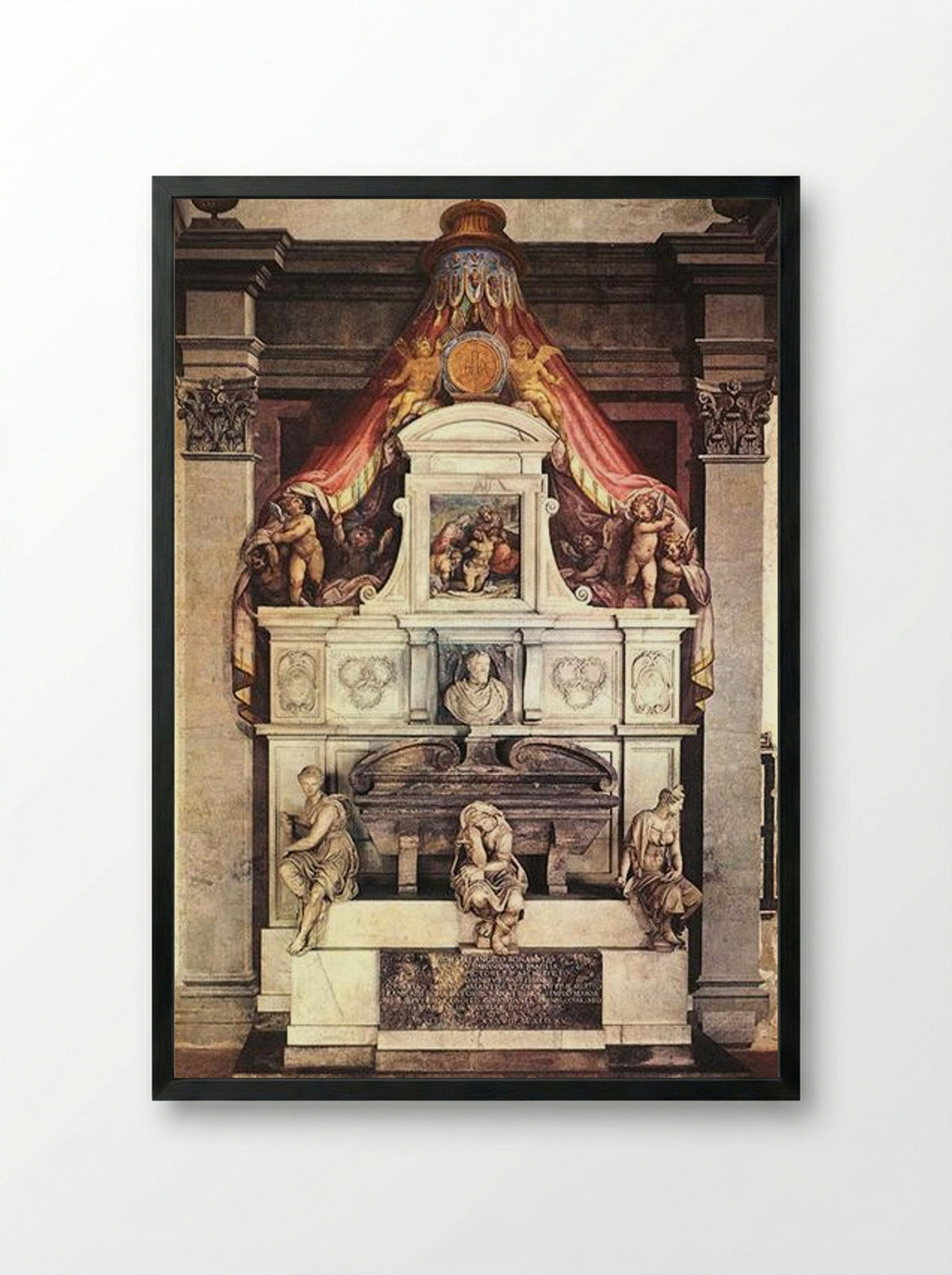 Tomb of Michelangelo Buonarroti - Giorgio Vasari - Framed Print Black
