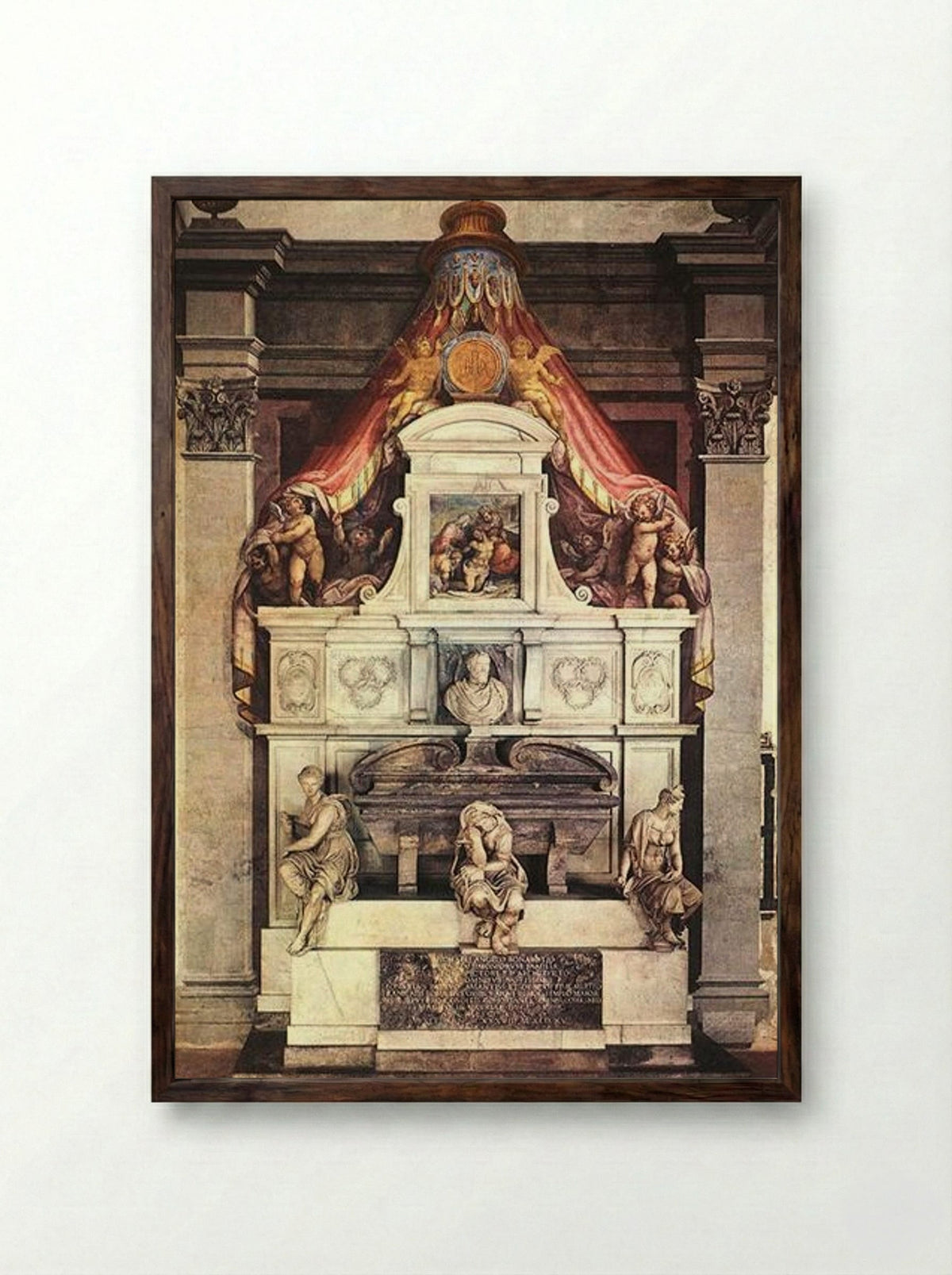 Tomb of Michelangelo Buonarroti - Giorgio Vasari - Framed Print Dark Wood