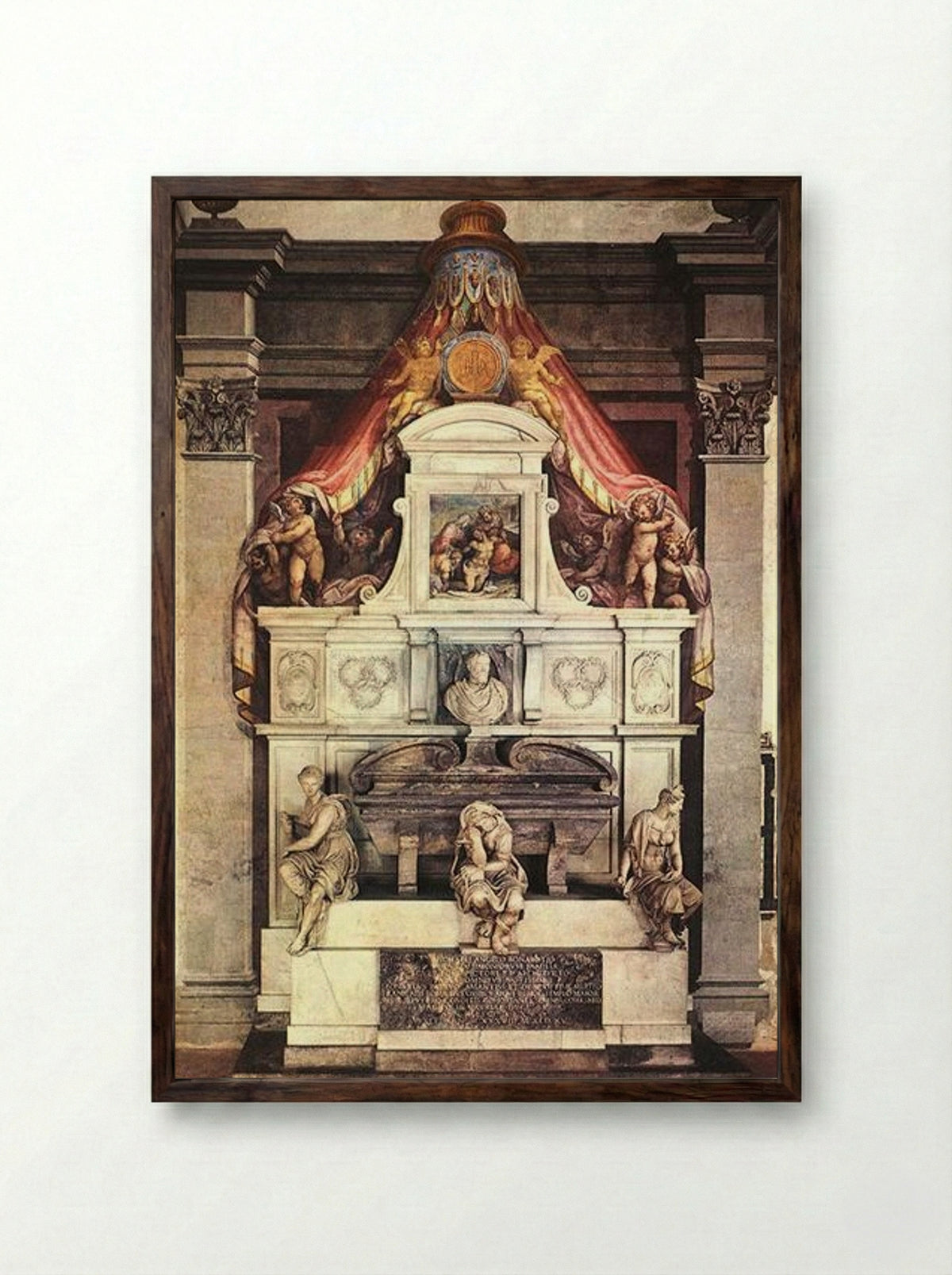 Tomb of Michelangelo Buonarroti - Giorgio Vasari - Framed Print Dark Wood