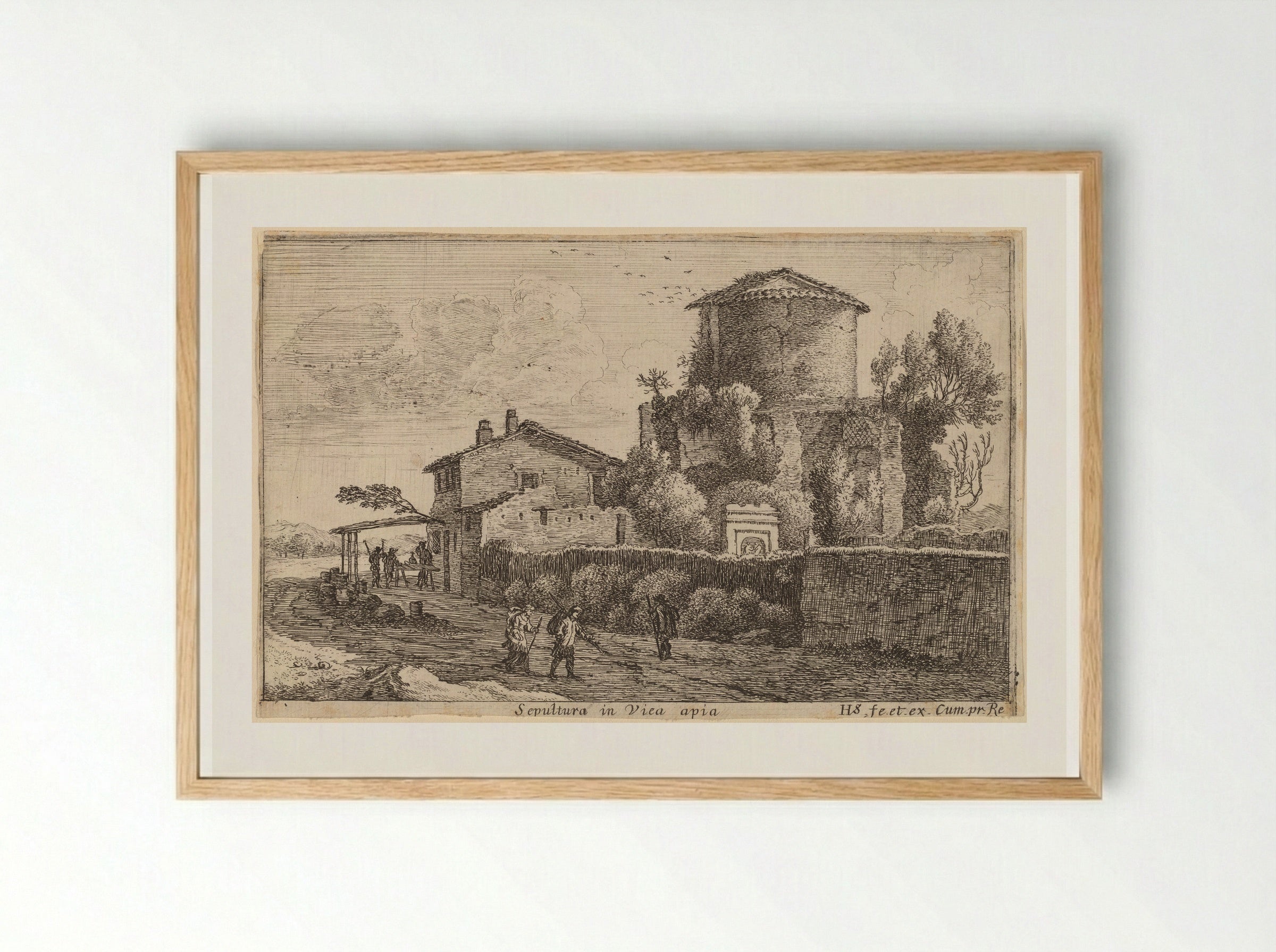 Tomb on the Via Appia - Herman van Swanevelt - Framed Print Wood