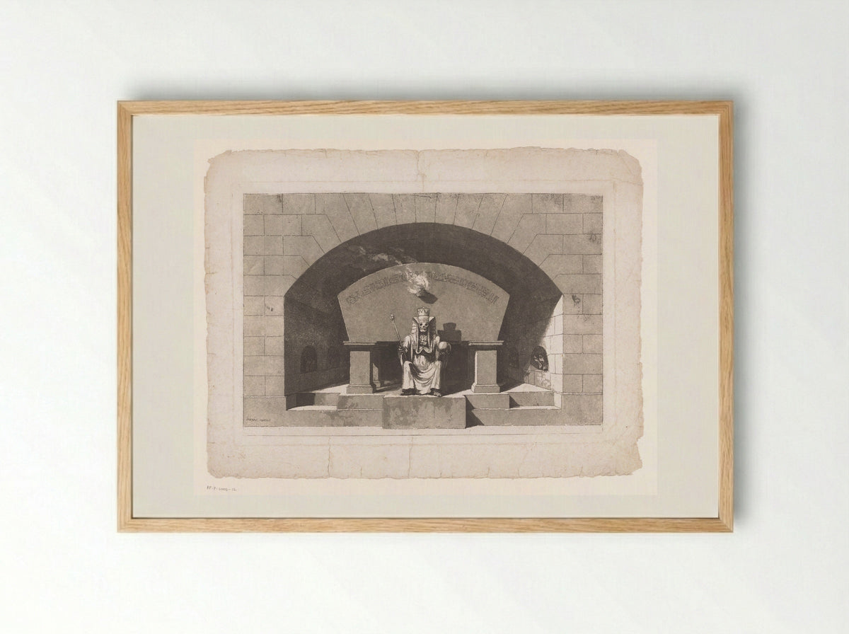 Tomb with Death Dressed as an Egyptian Pharaoh - Louis Jean Desprez - Framed Print Wood